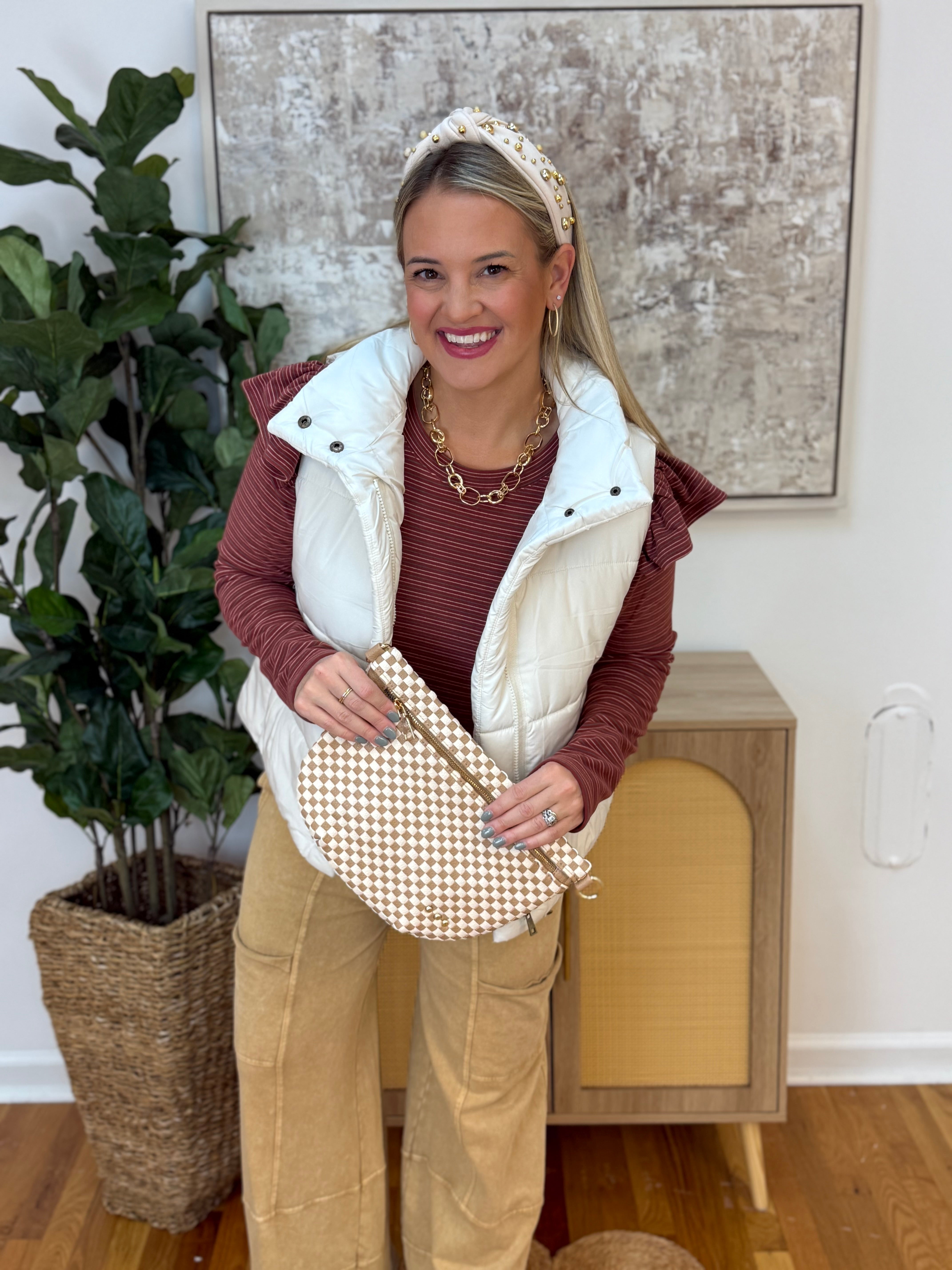 Weekend Puffer Vest - Cream-170 Jackets/Outerwear-zenana-The Lovely Closet, Women's Fashion Boutique in Alexandria, KY