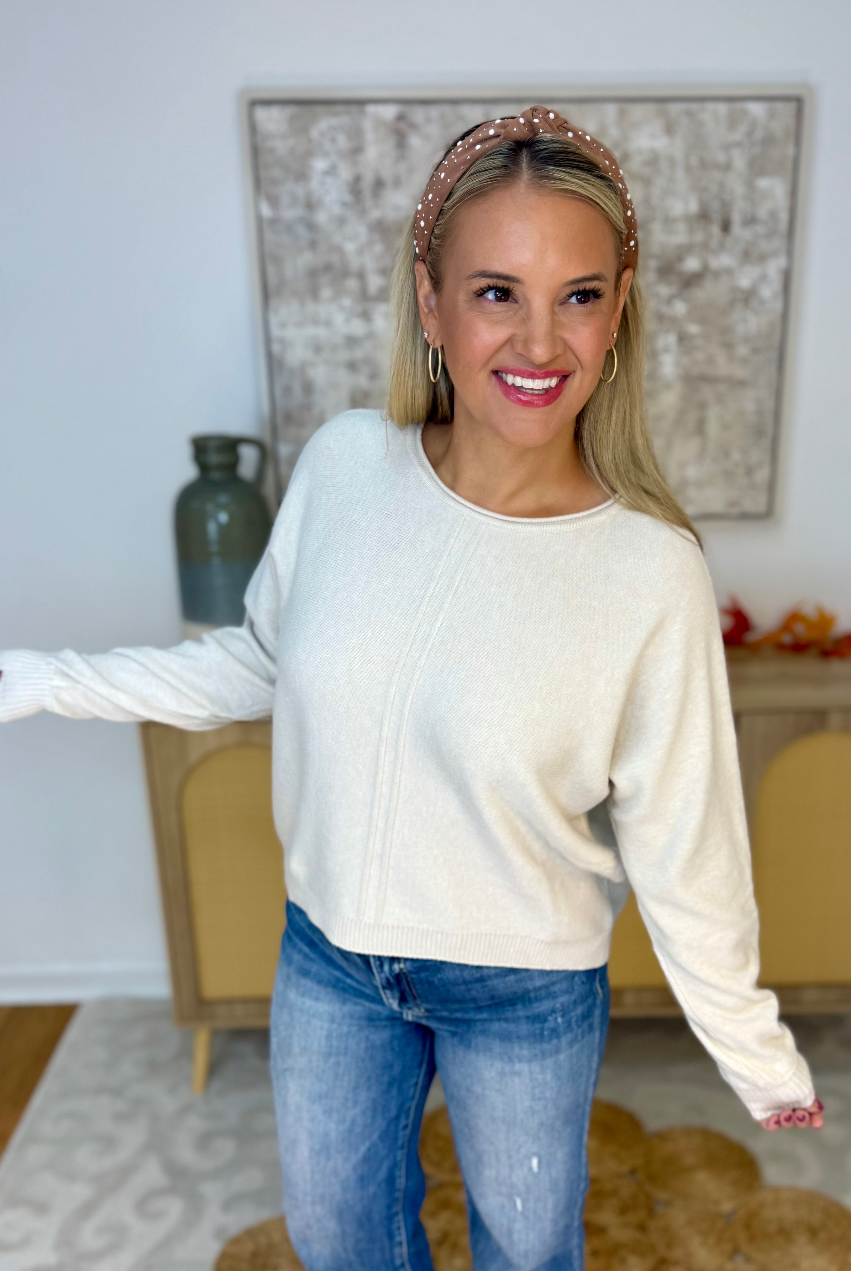 Fall in Love Sweater - Sand Beige-140 Sweaters-zenana-The Lovely Closet, Women's Fashion Boutique in Alexandria, KY