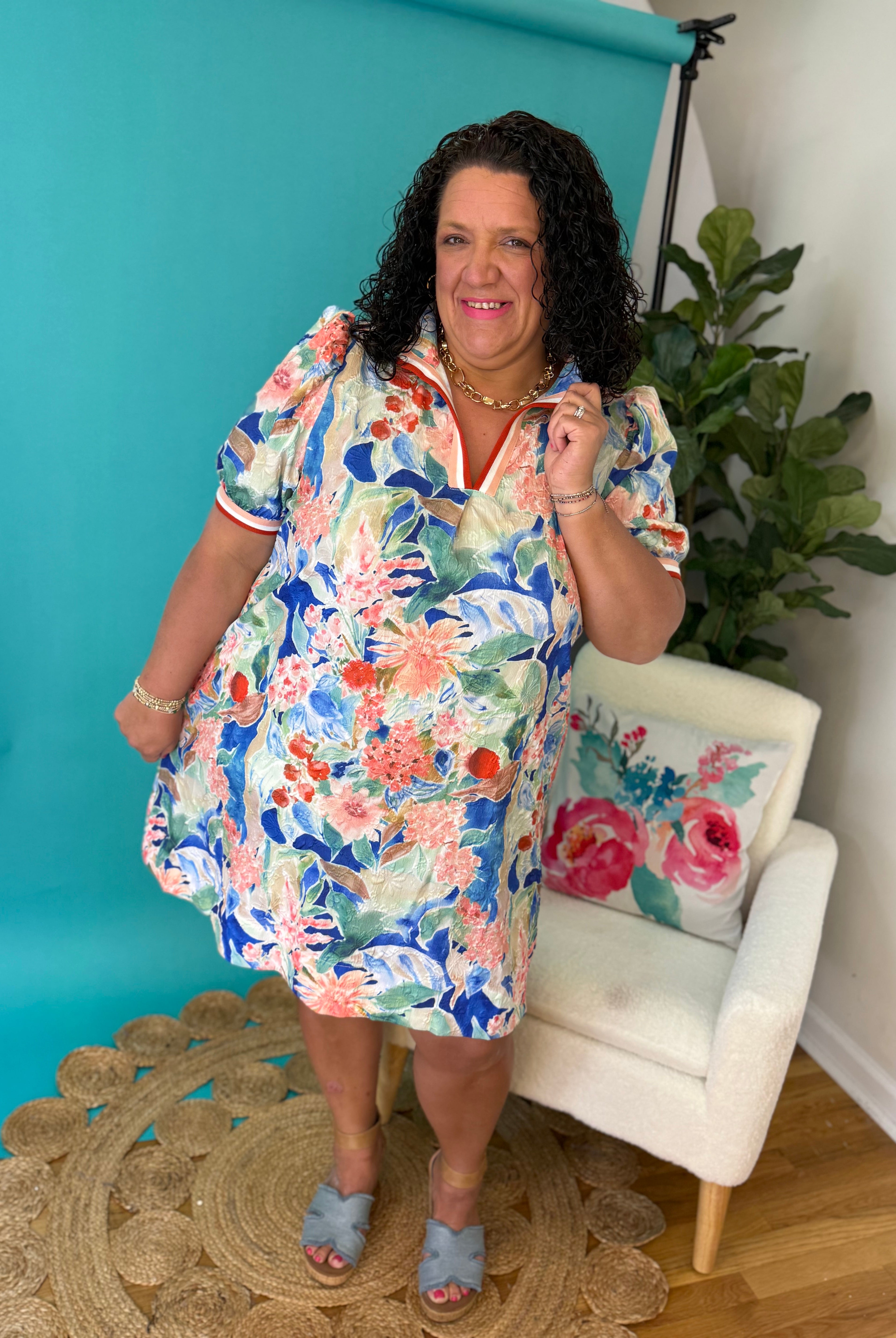 Garden Daydream Dress-180 Dresses-umgee-The Lovely Closet, Women's Fashion Boutique in Alexandria, KY