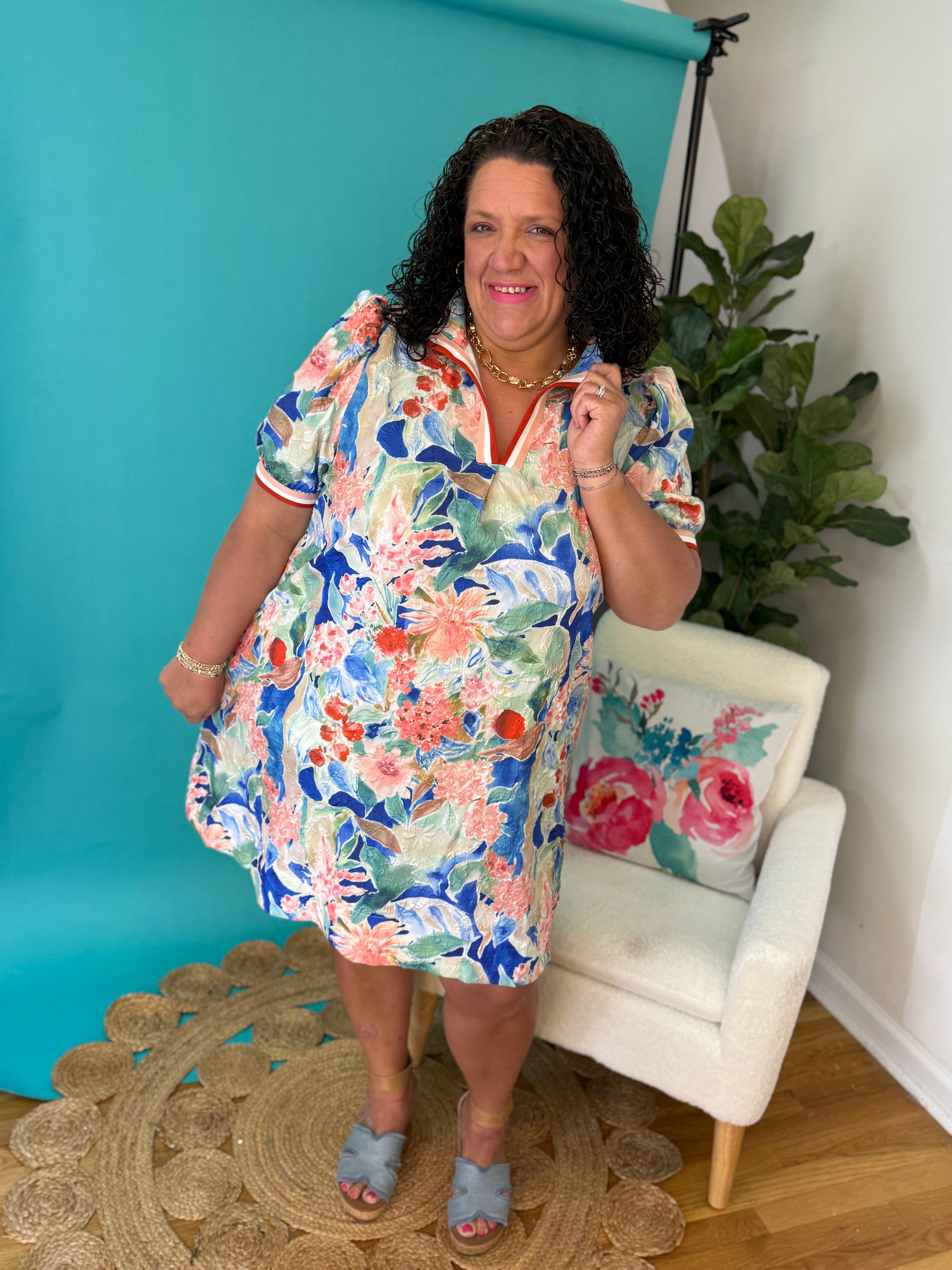 Garden Daydream Dress-180 Dresses-umgee-The Lovely Closet, Women's Fashion Boutique in Alexandria, KY