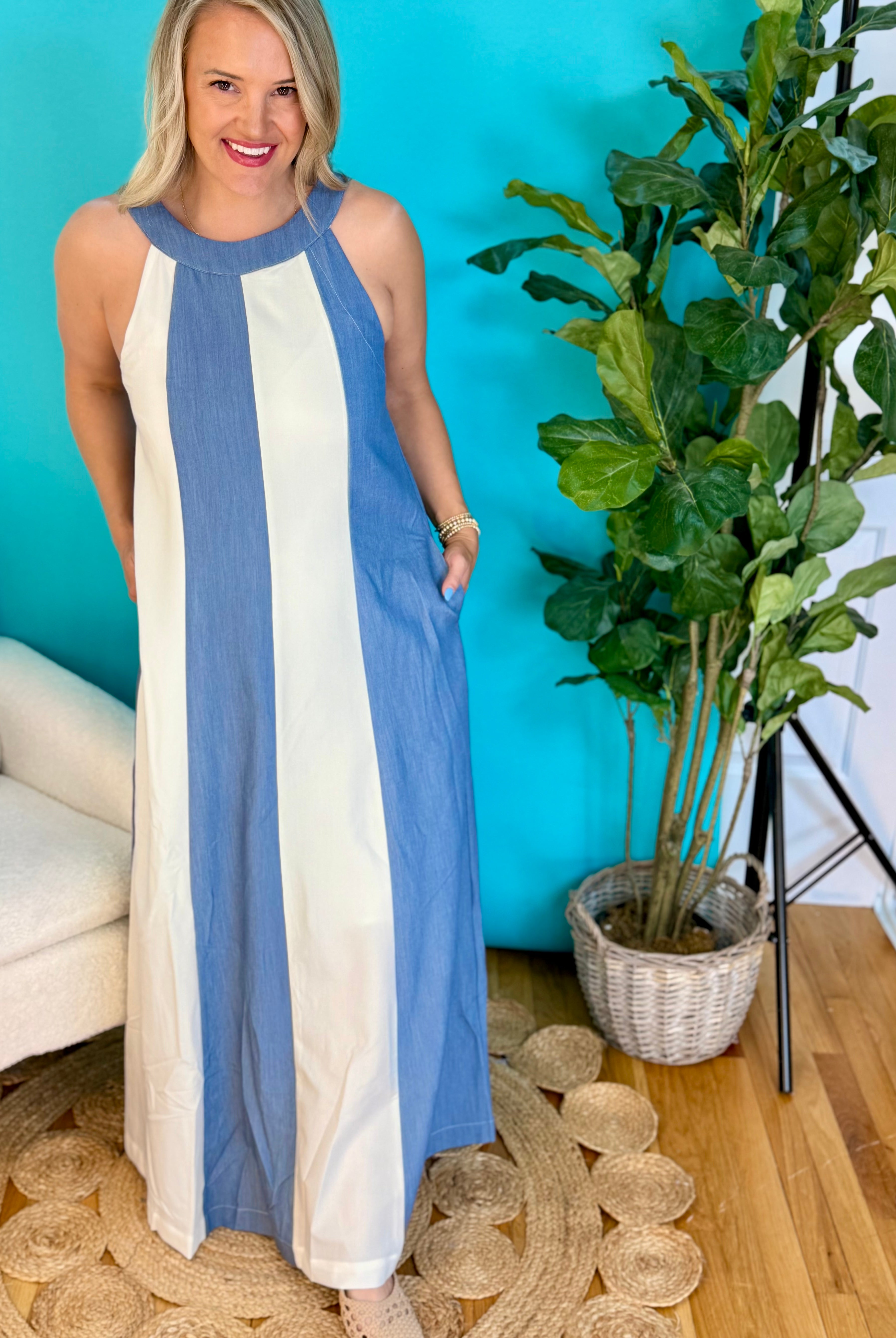 Special Moments Halter Dress-180 Dresses-Doe and Rae-The Lovely Closet, Women's Fashion Boutique in Alexandria, KY