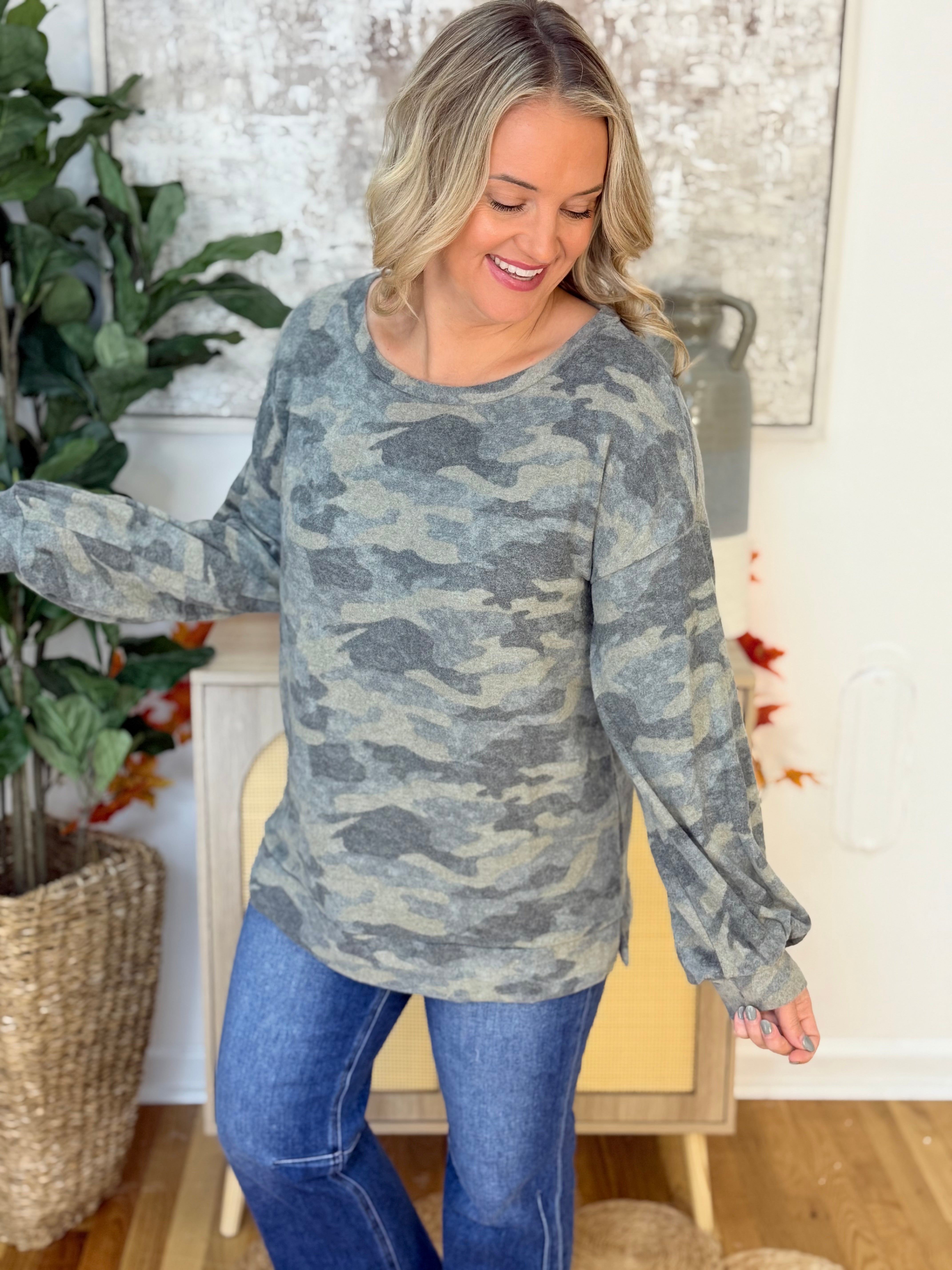 Camo Cutie Top-110 Long Sleeve Top-bibi-The Lovely Closet, Women's Fashion Boutique in Alexandria, KY