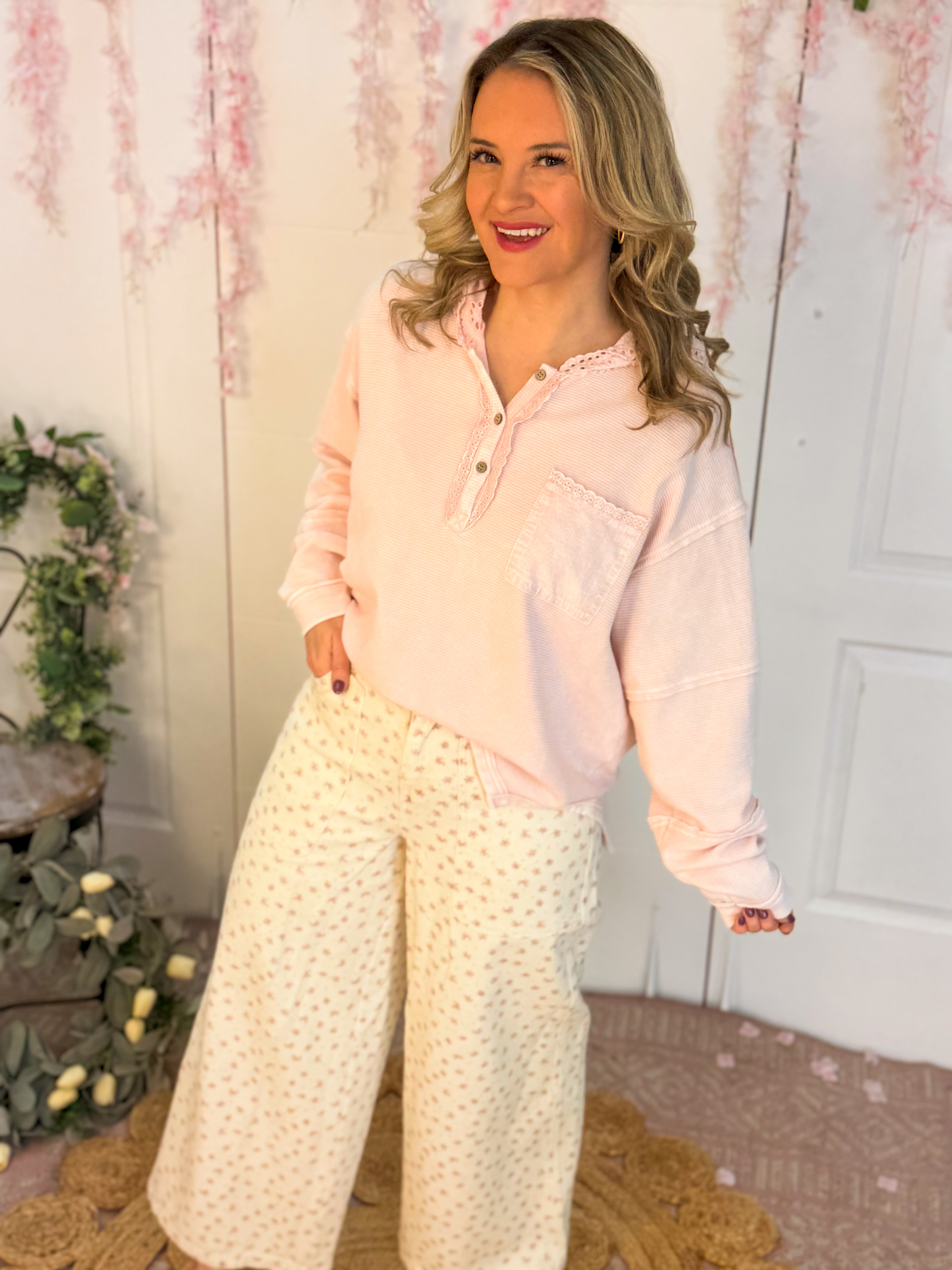 Ditsy Floral Pants-240 Pants-easel-The Lovely Closet, Women's Fashion Boutique in Alexandria, KY