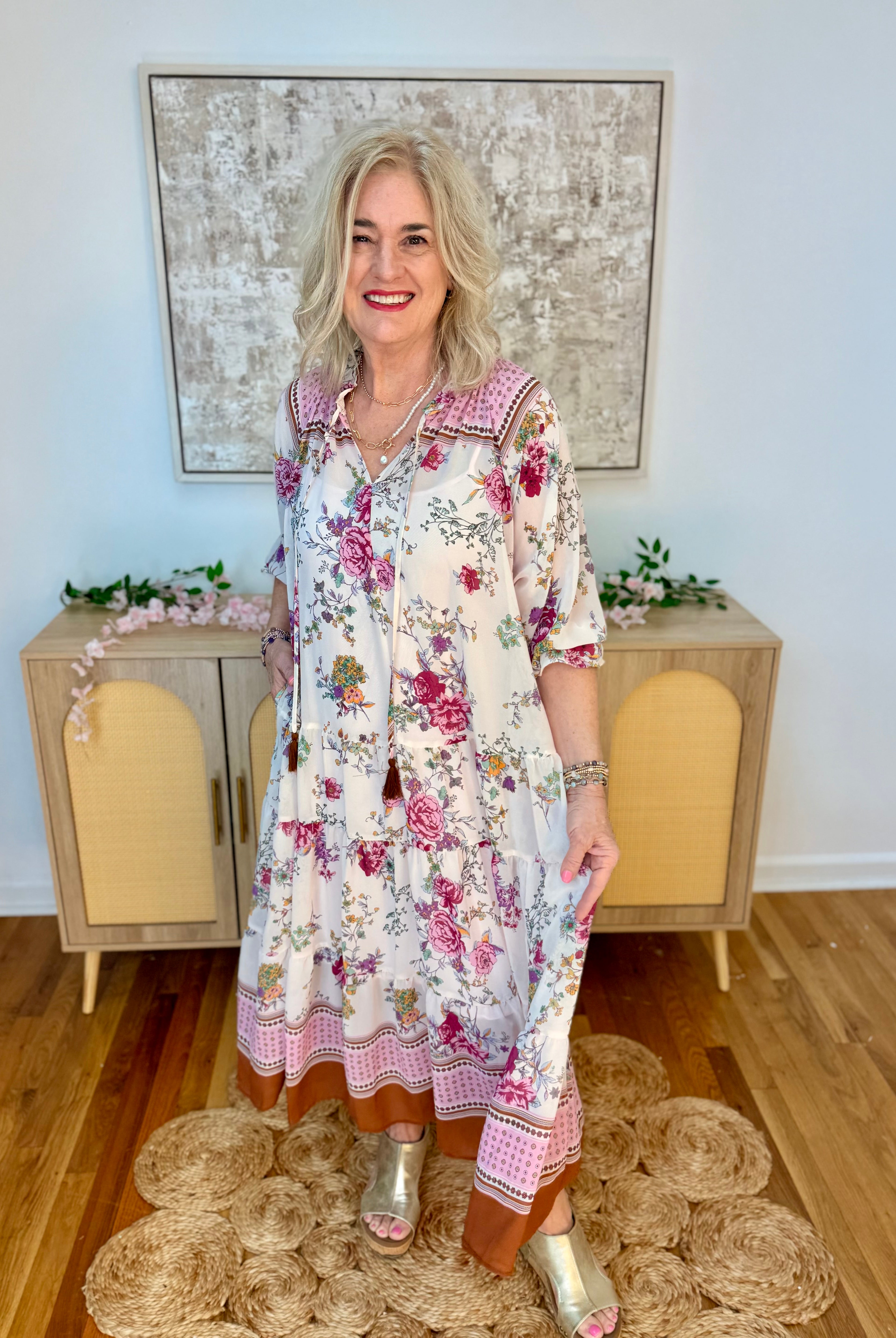Garden Breeze Midi Dress-180 Dresses-easel-The Lovely Closet, Women's Fashion Boutique in Alexandria, KY