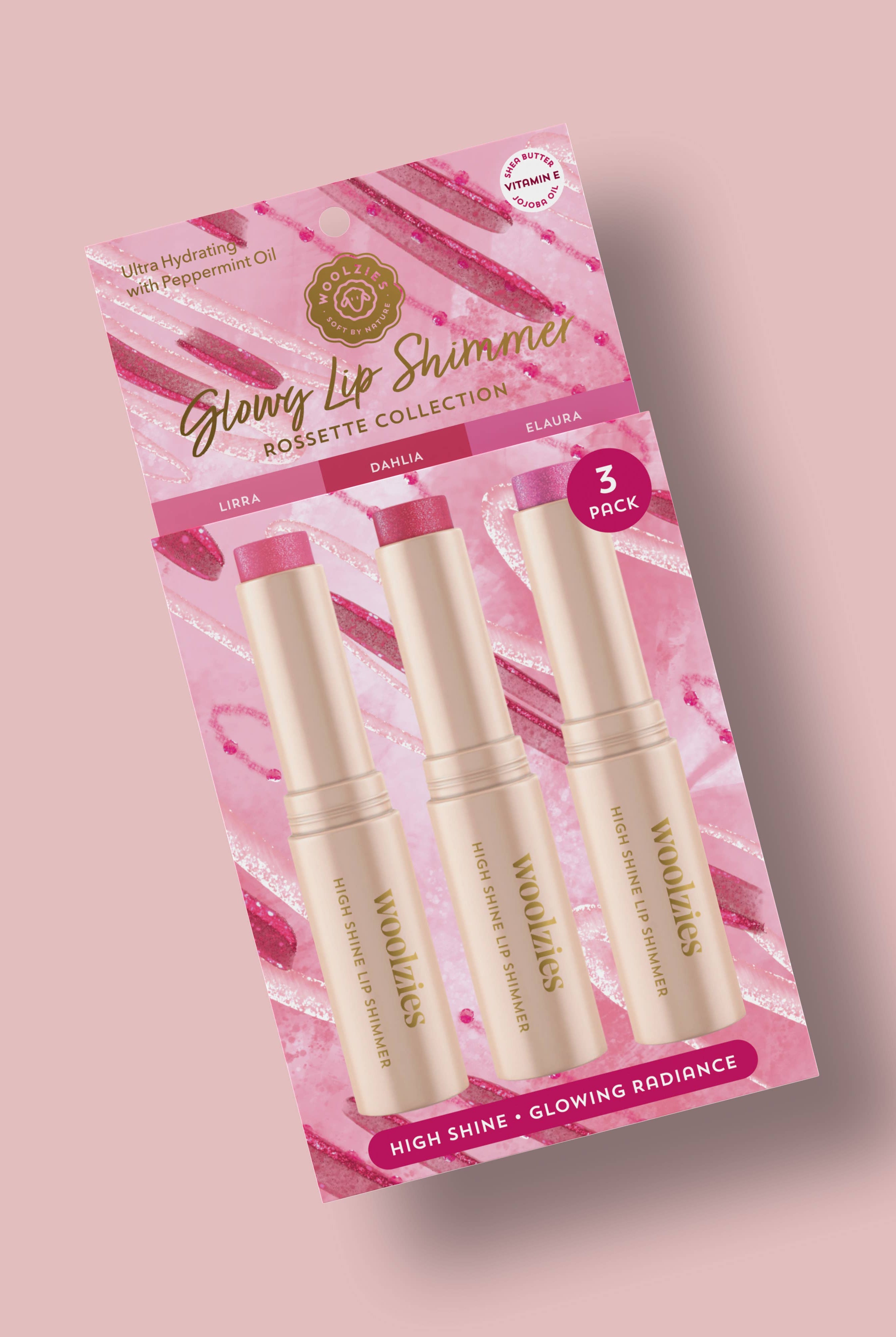 Glowy Lip Shimmer Trio – Rosette Collection-350 Holiday-Woolzies-The Lovely Closet, Women's Fashion Boutique in Alexandria, KY