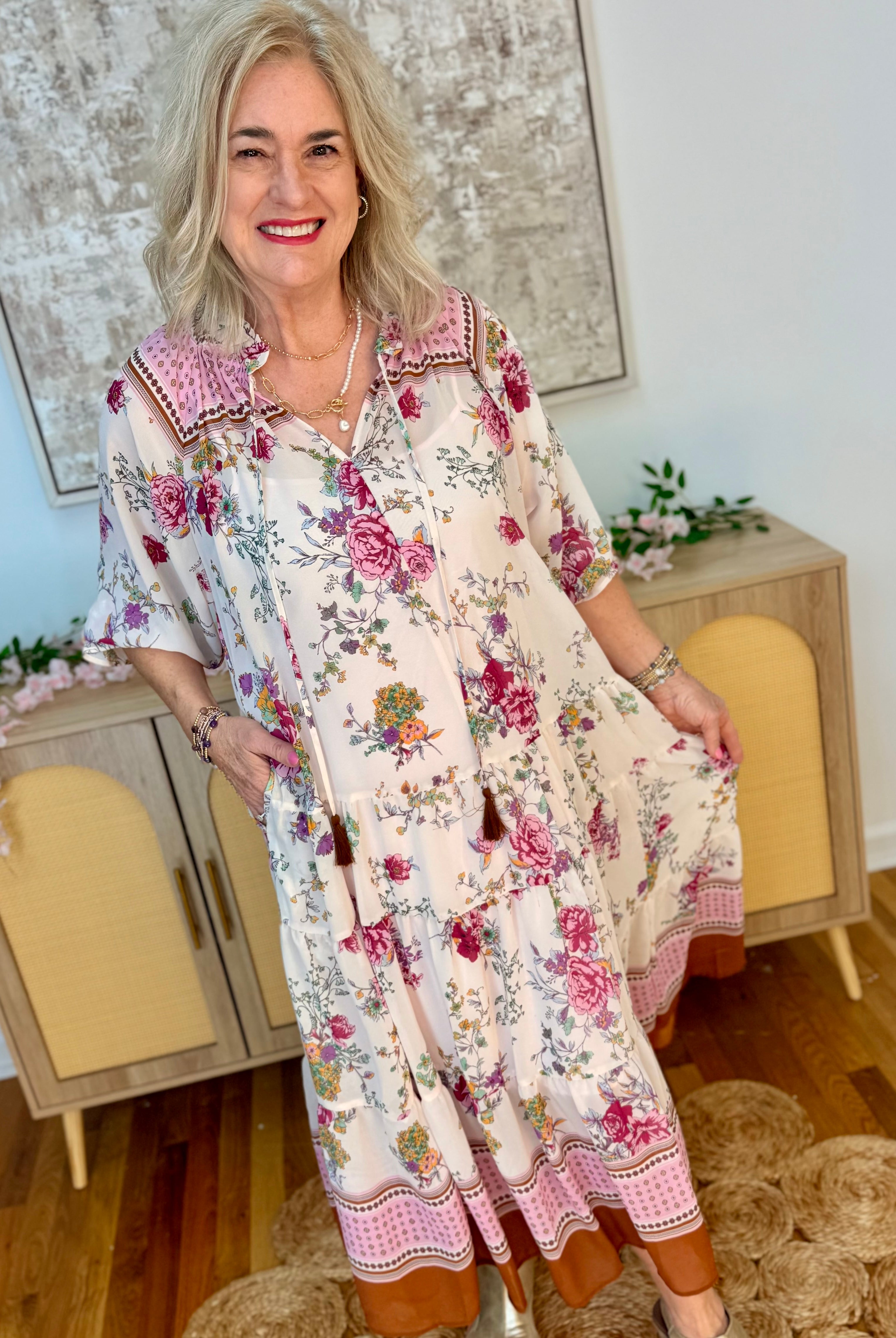 Garden Breeze Midi Dress-180 Dresses-easel-The Lovely Closet, Women's Fashion Boutique in Alexandria, KY