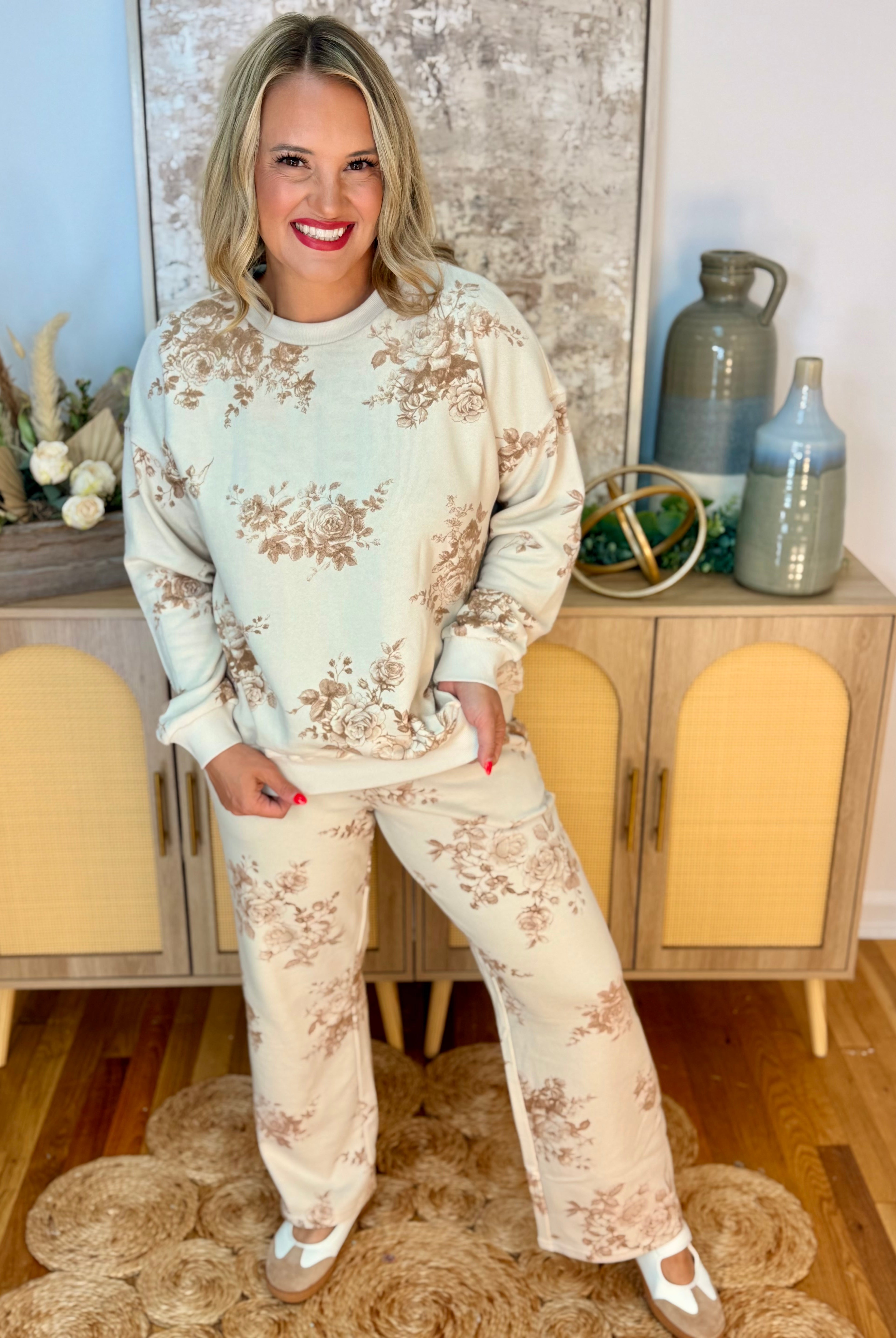 Falling for Floral Wide Leg Pants-190 Rompers/Jumpsuits/Sets-Blu Pepper-The Lovely Closet, Women's Fashion Boutique in Alexandria, KY