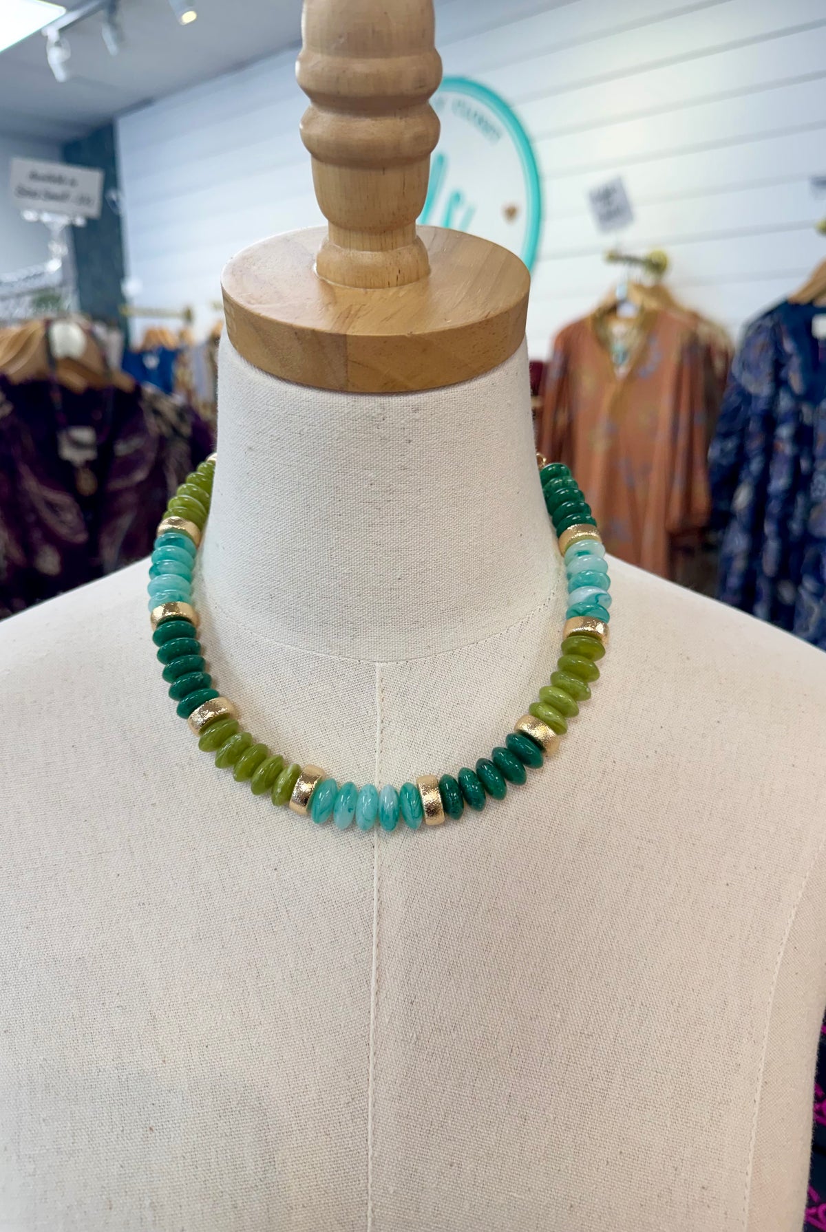 Green Gumdrops Candy Bead Necklace-280 Accessories-Golden Stella-The Lovely Closet, Women's Fashion Boutique in Alexandria, KY