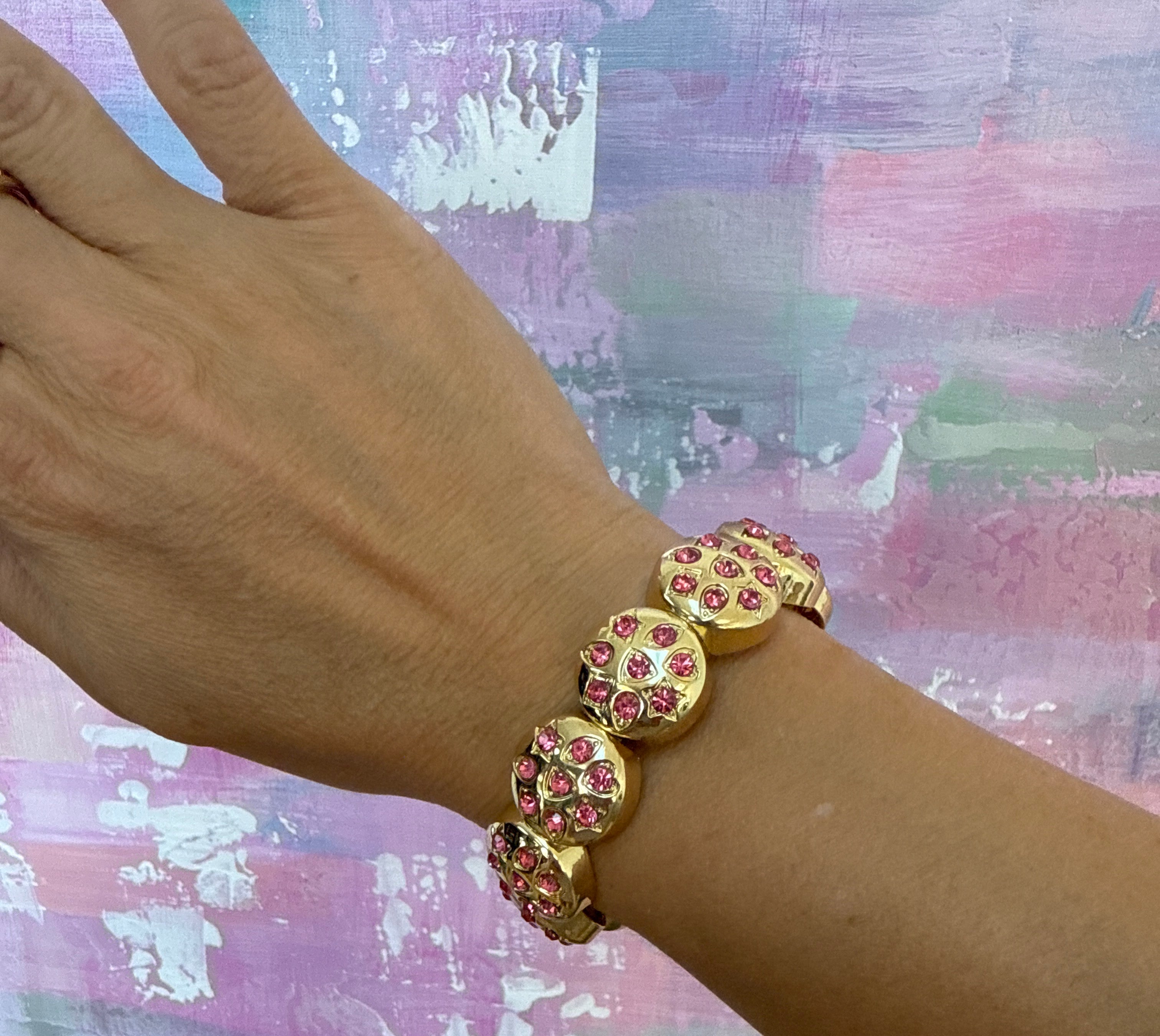 Treasure Jewels Sparkly Disco Pink Bracelet - Single-280 Accessories-Treasure Jewels Inc.-The Lovely Closet, Women's Fashion Boutique in Alexandria, KY
