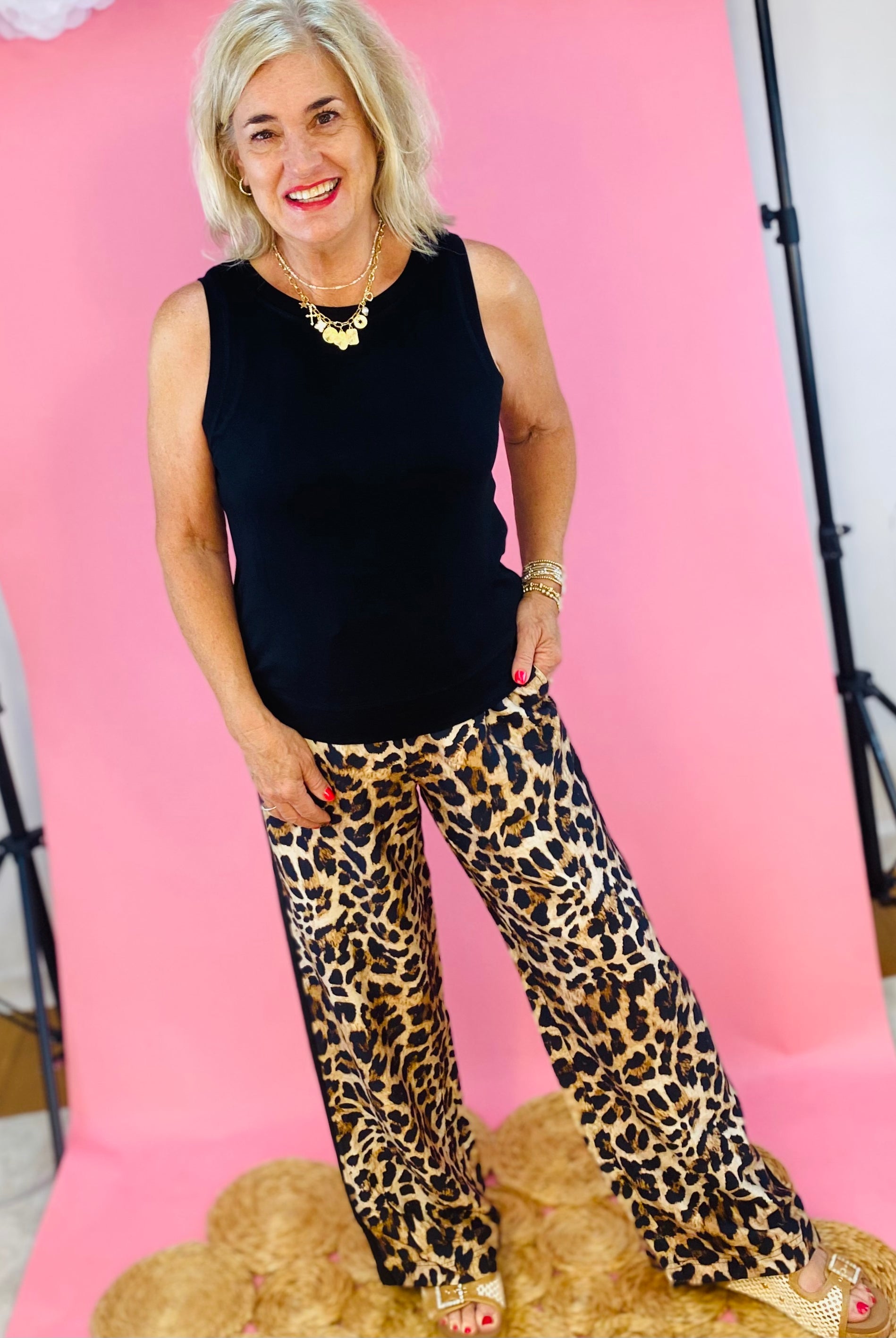 Animal Print Palazzo Pant-240 Pants-The Lovely Closet-The Lovely Closet, Women's Fashion Boutique in Alexandria, KY