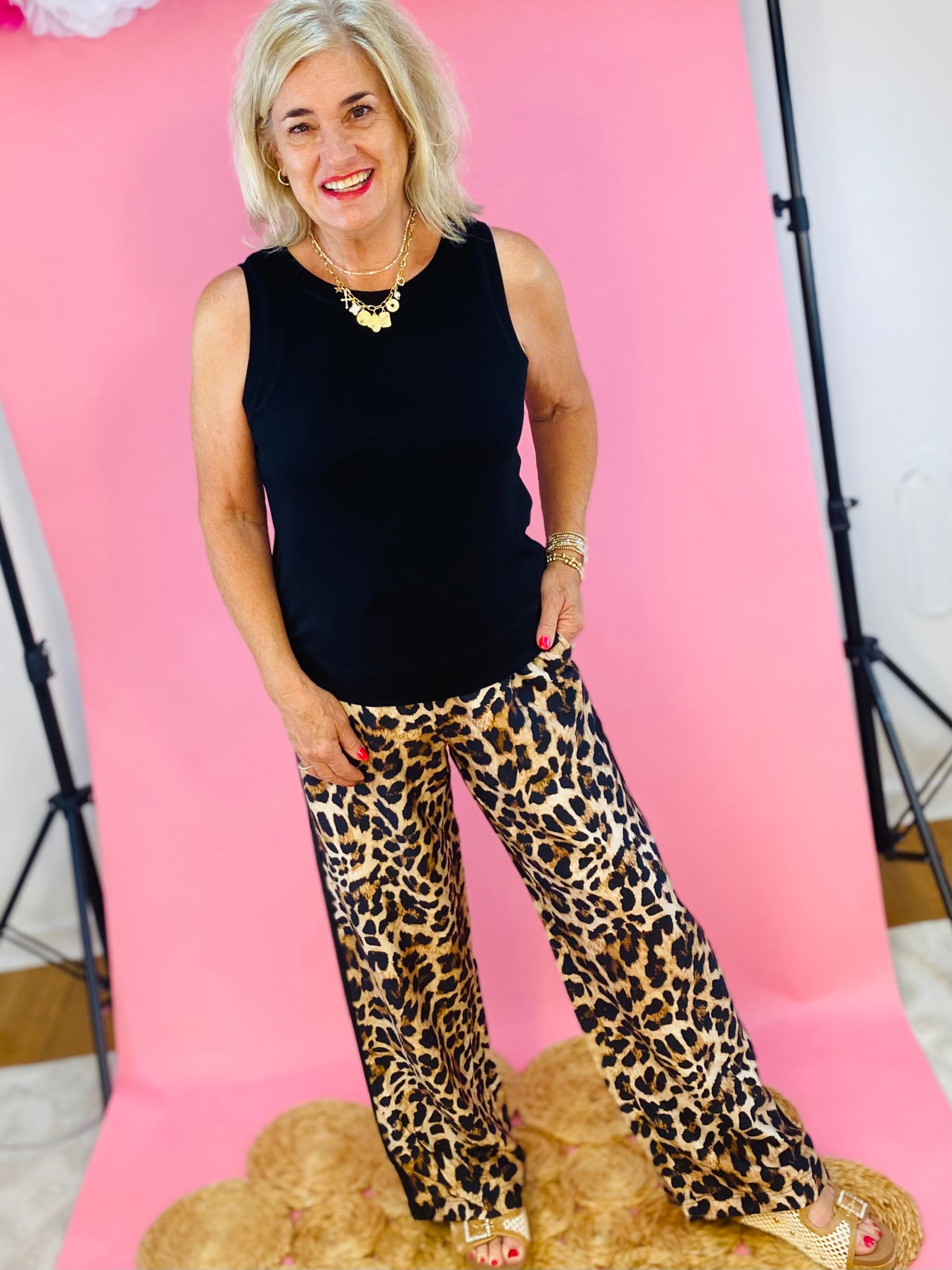 Animal Print Palazzo Pant-240 Pants-The Lovely Closet-The Lovely Closet, Women's Fashion Boutique in Alexandria, KY