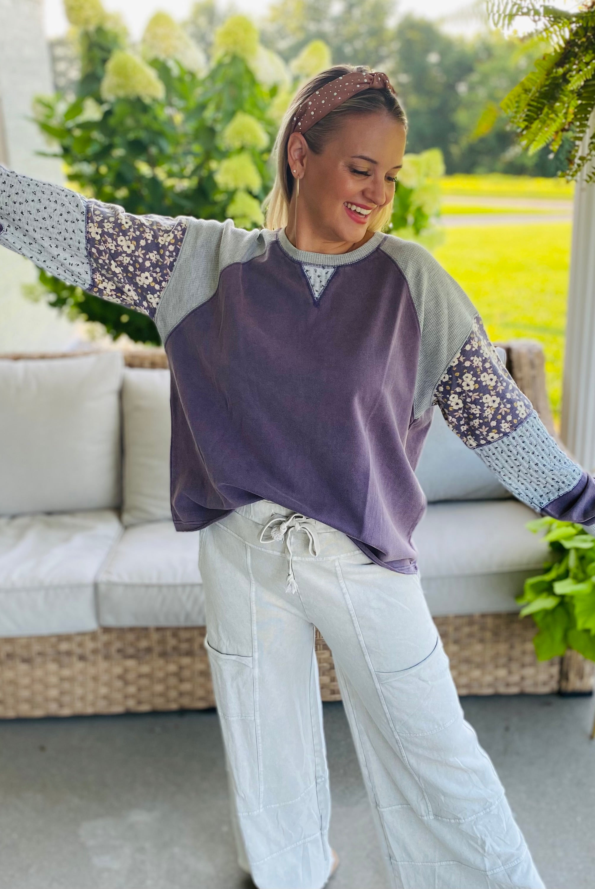 Harvest Wishes Pullover - Violet-110 Long Sleeve Top-easel-The Lovely Closet, Women's Fashion Boutique in Alexandria, KY