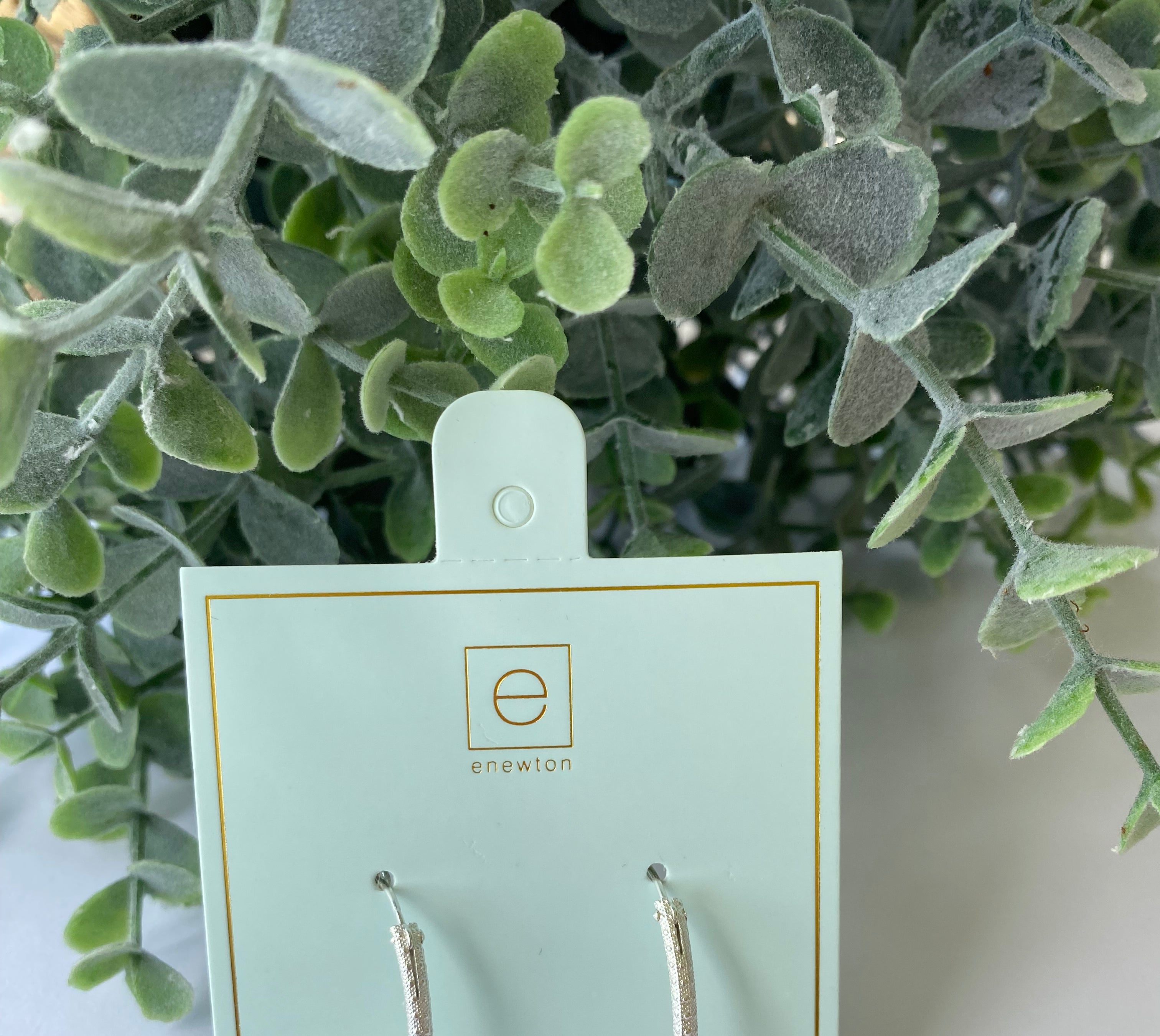 Oval Sterling 1" Hoop Textured Earring-260 eNewton-enewton-The Lovely Closet, Women's Fashion Boutique in Alexandria, KY
