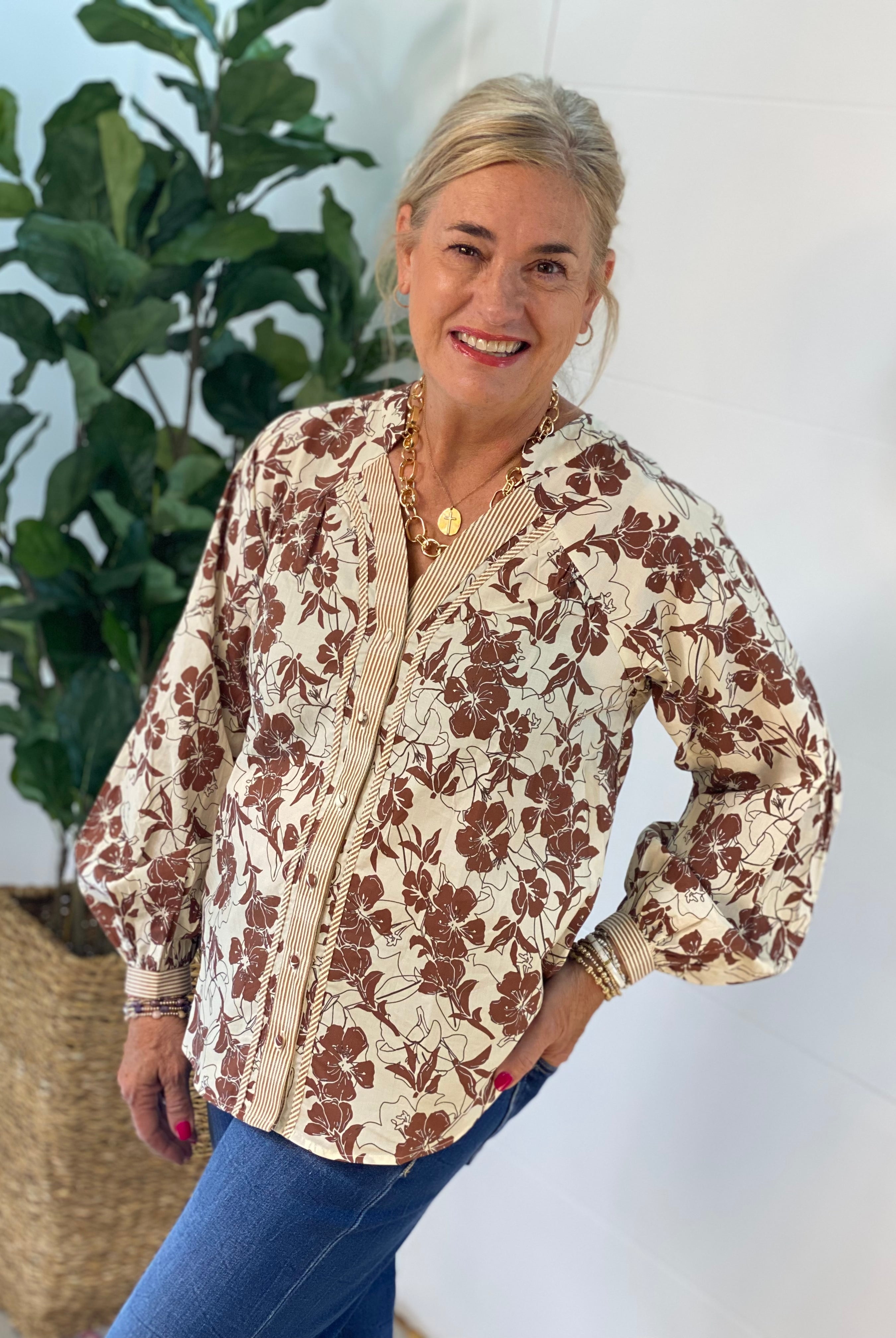 Golden Hour Long Sleeve Blouse-110 Long Sleeve Top-GIGIO-The Lovely Closet, Women's Fashion Boutique in Alexandria, KY