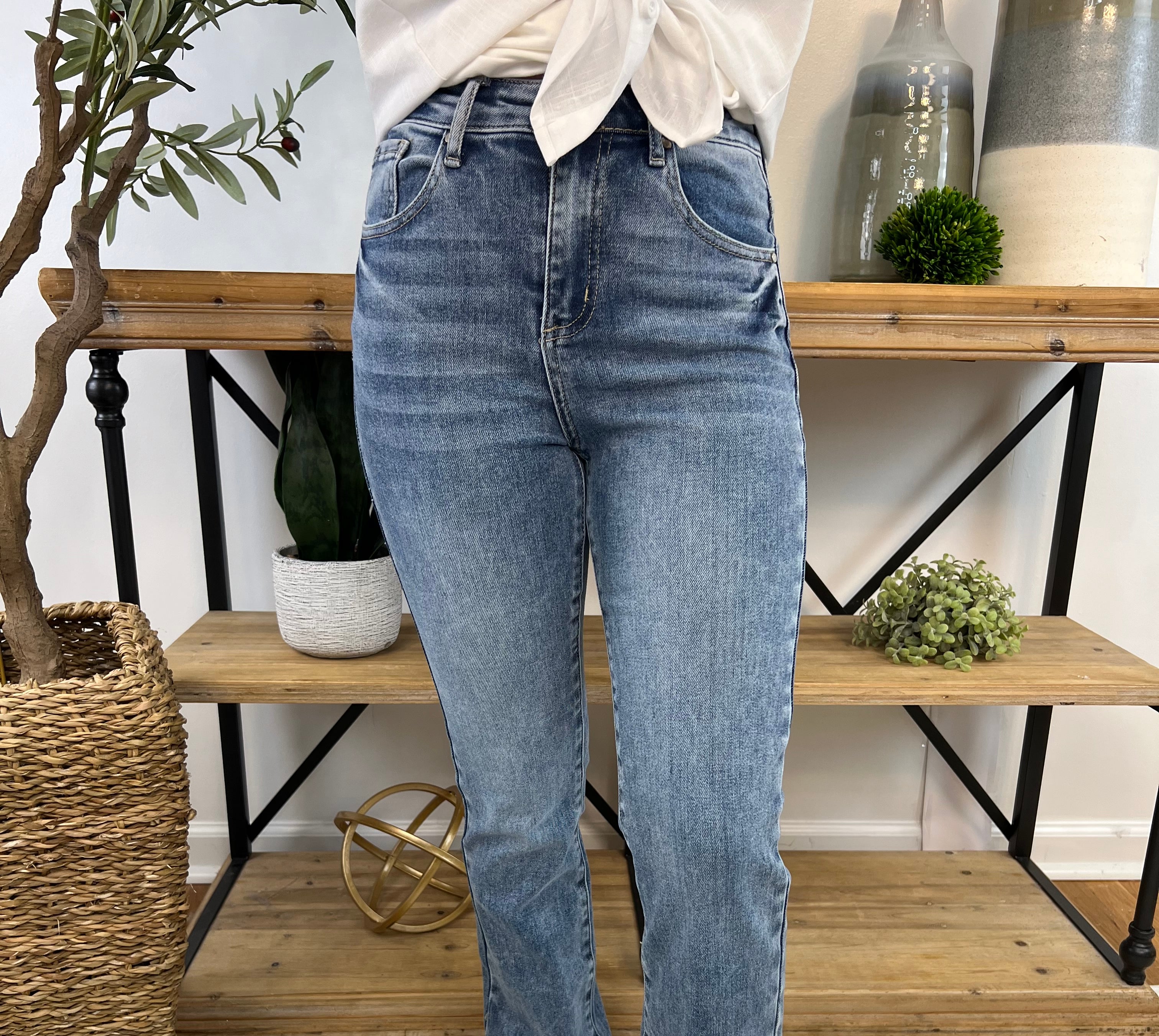 Risen - High Rise Relaxed Straight Jeans-210 Jeans-Risen-The Lovely Closet, Women's Fashion Boutique in Alexandria, KY