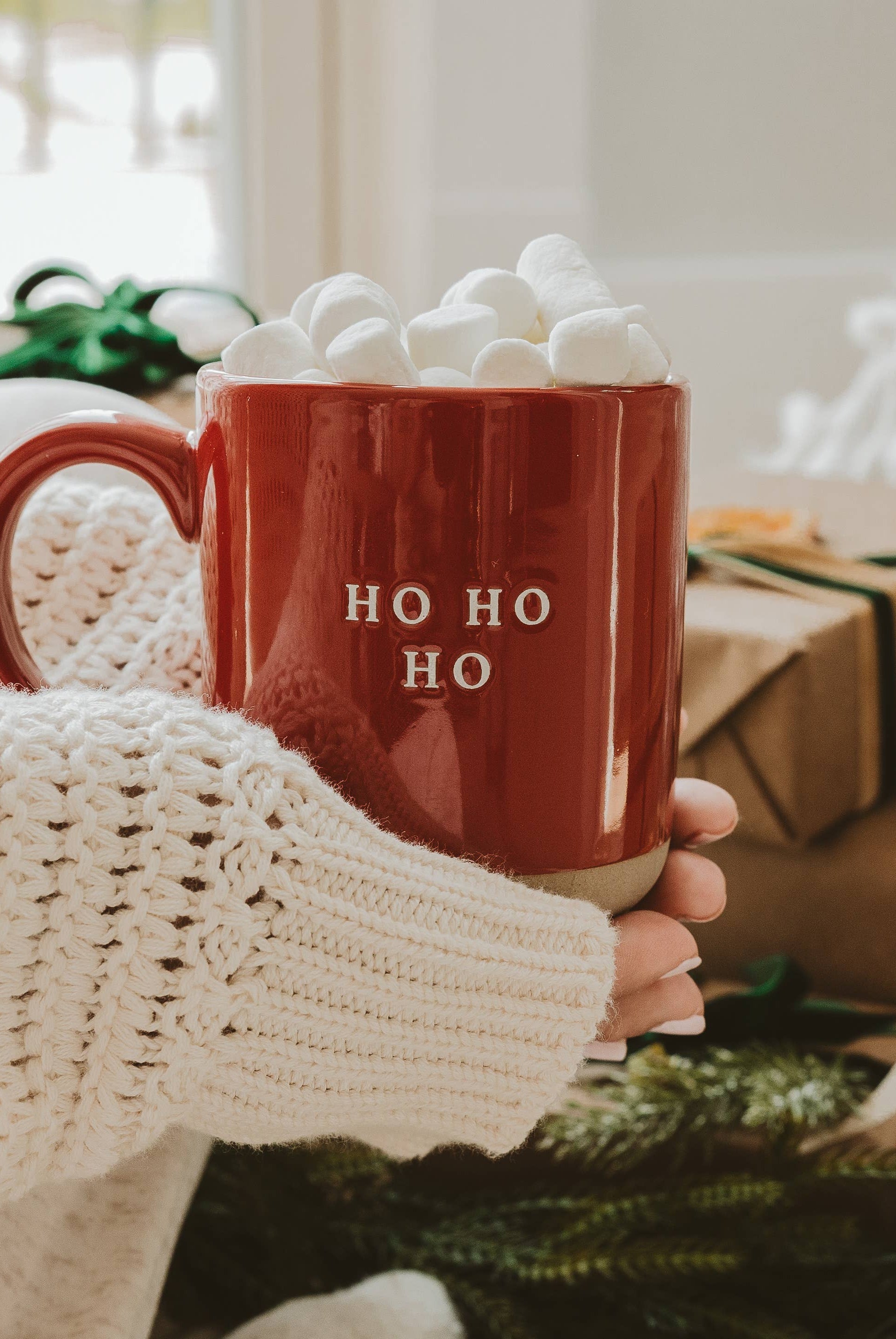 Ho Ho Ho Red Stoneware Coffee Mug-310 Gift-Sweet Water Decor-The Lovely Closet, Women's Fashion Boutique in Alexandria, KY
