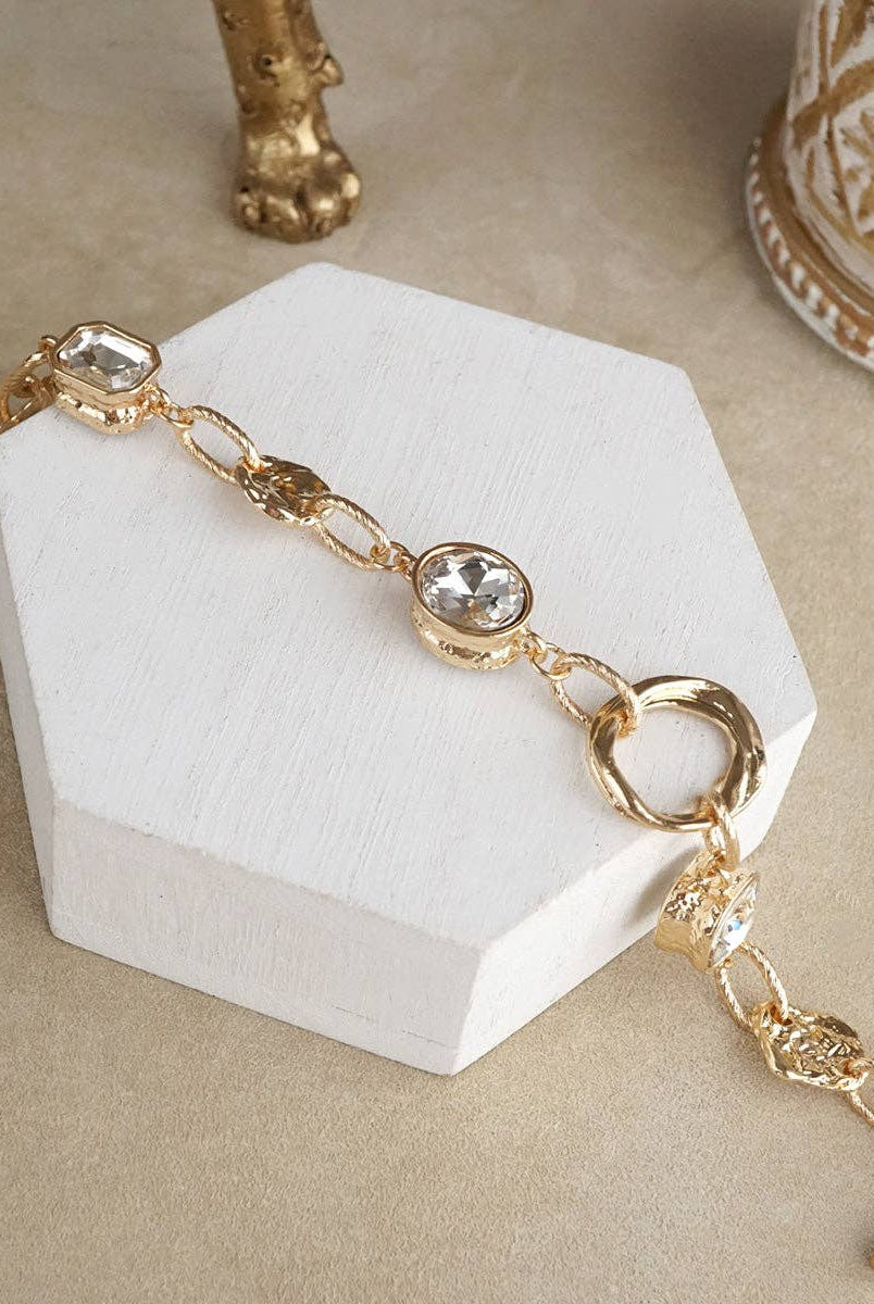 Three Rings Bracelet with Reflective Crystals-250 Jewelry-PennyLine inc-The Lovely Closet, Women's Fashion Boutique in Alexandria, KY