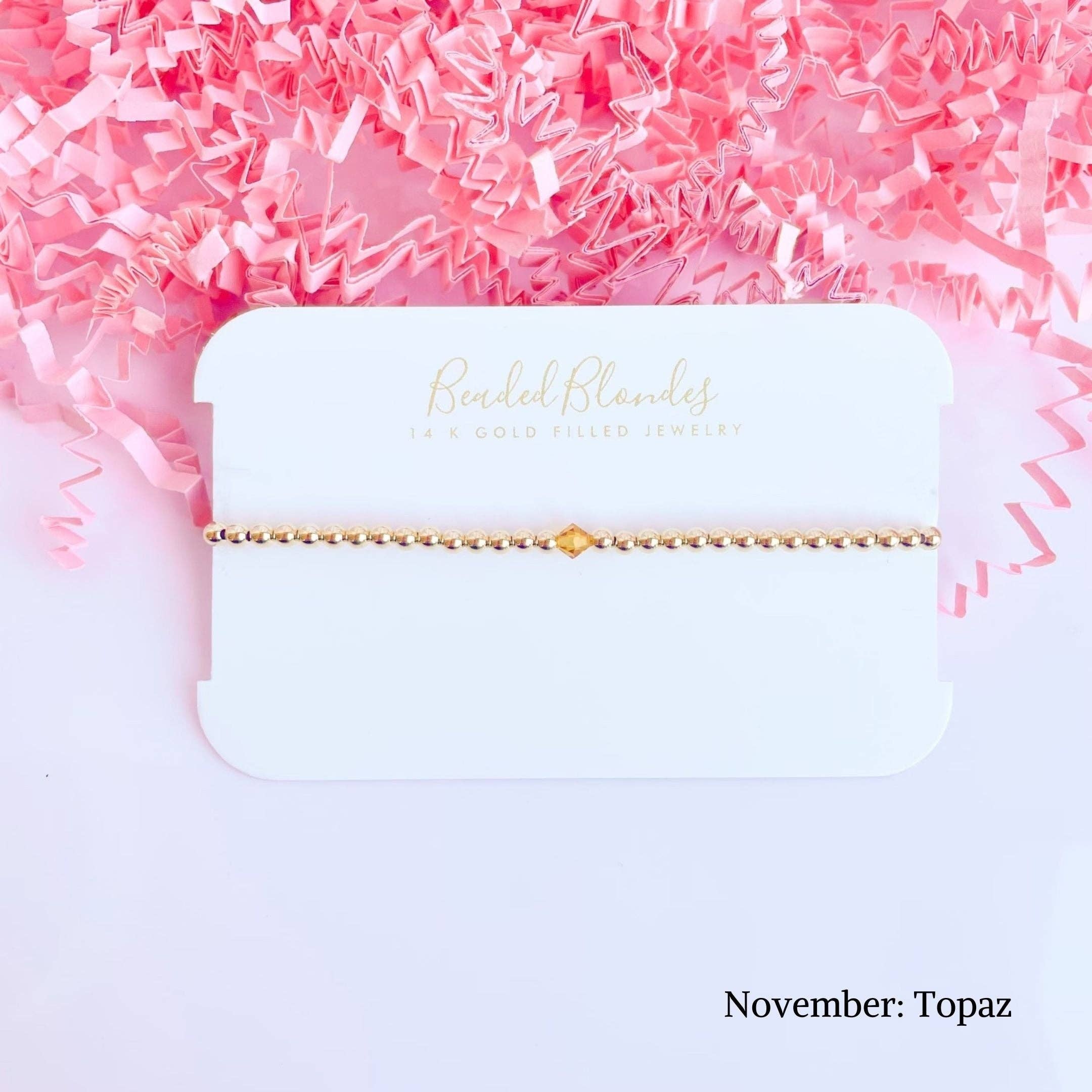 Beaded Blondes 7.25 inch Swarovski Birthstone Bracelet-250 Jewelry-Beaded Blondes-The Lovely Closet, Women's Fashion Boutique in Alexandria, KY