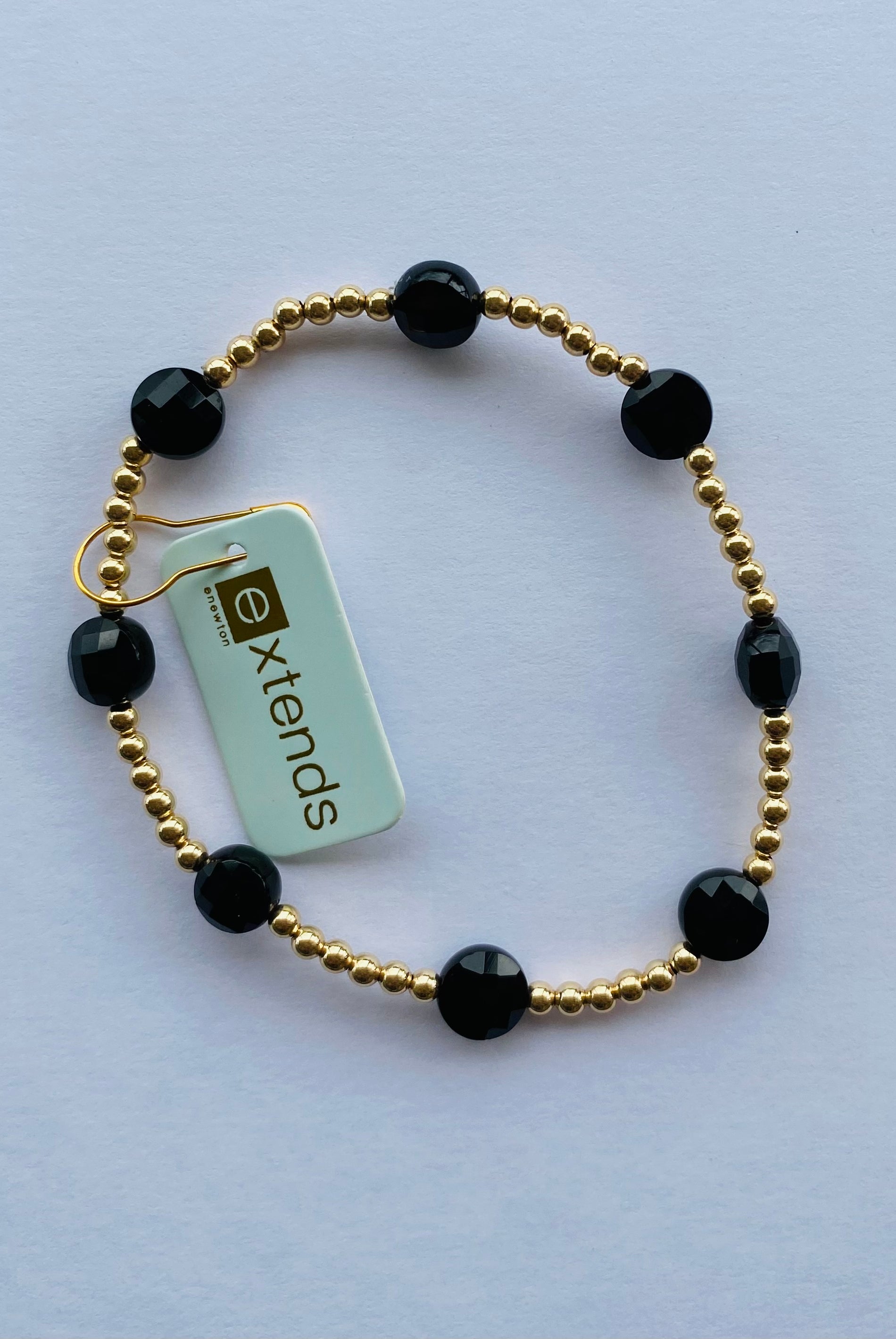 EXTENDS Admire Gold 3MM Bracelet - Faceted Onyx-260 eNewton-eNewton-The Lovely Closet, Women's Fashion Boutique in Alexandria, KY