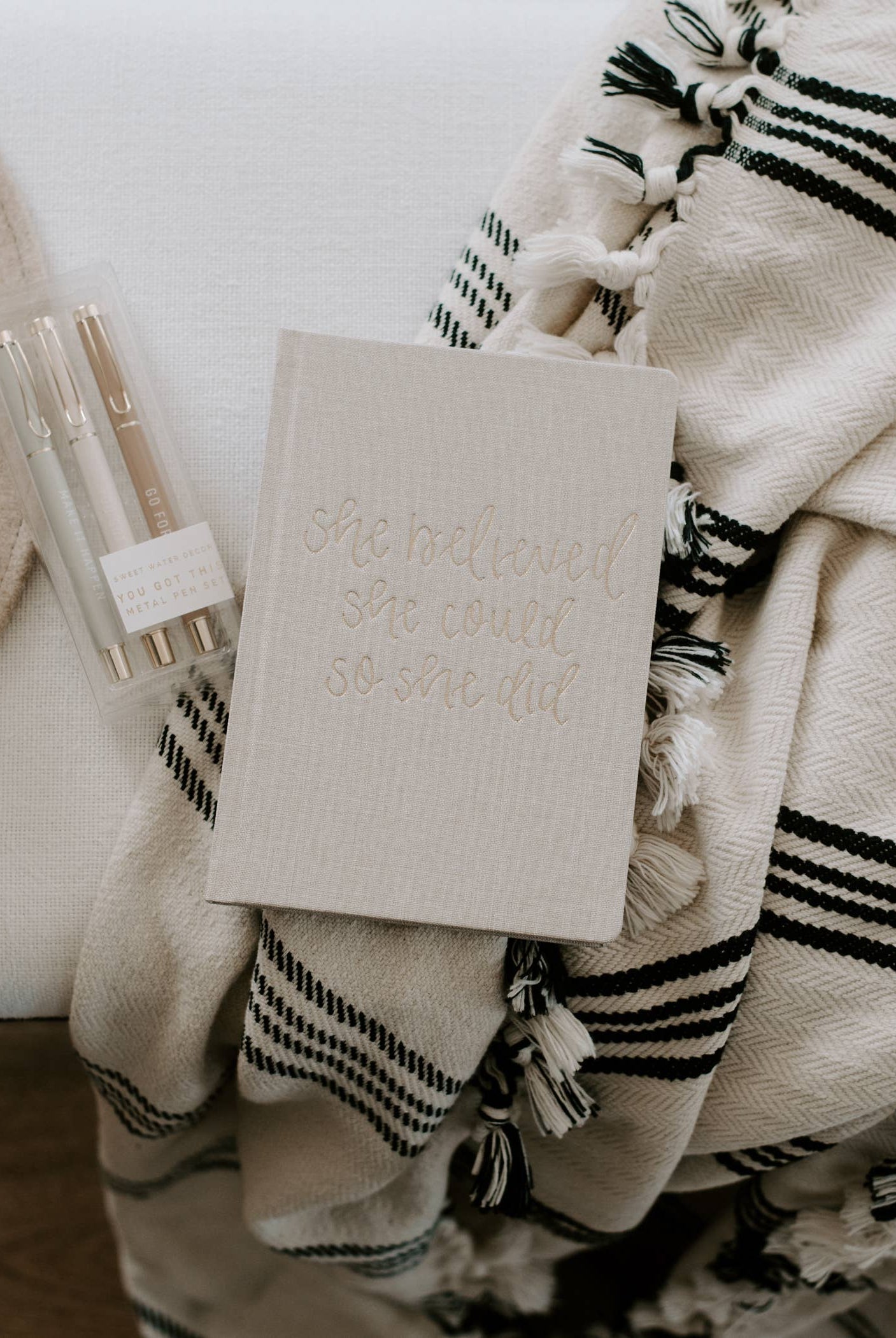 She Believed She Could Fabric Journal-310 Gift-Sweet Water Decor-The Lovely Closet, Women's Fashion Boutique in Alexandria, KY