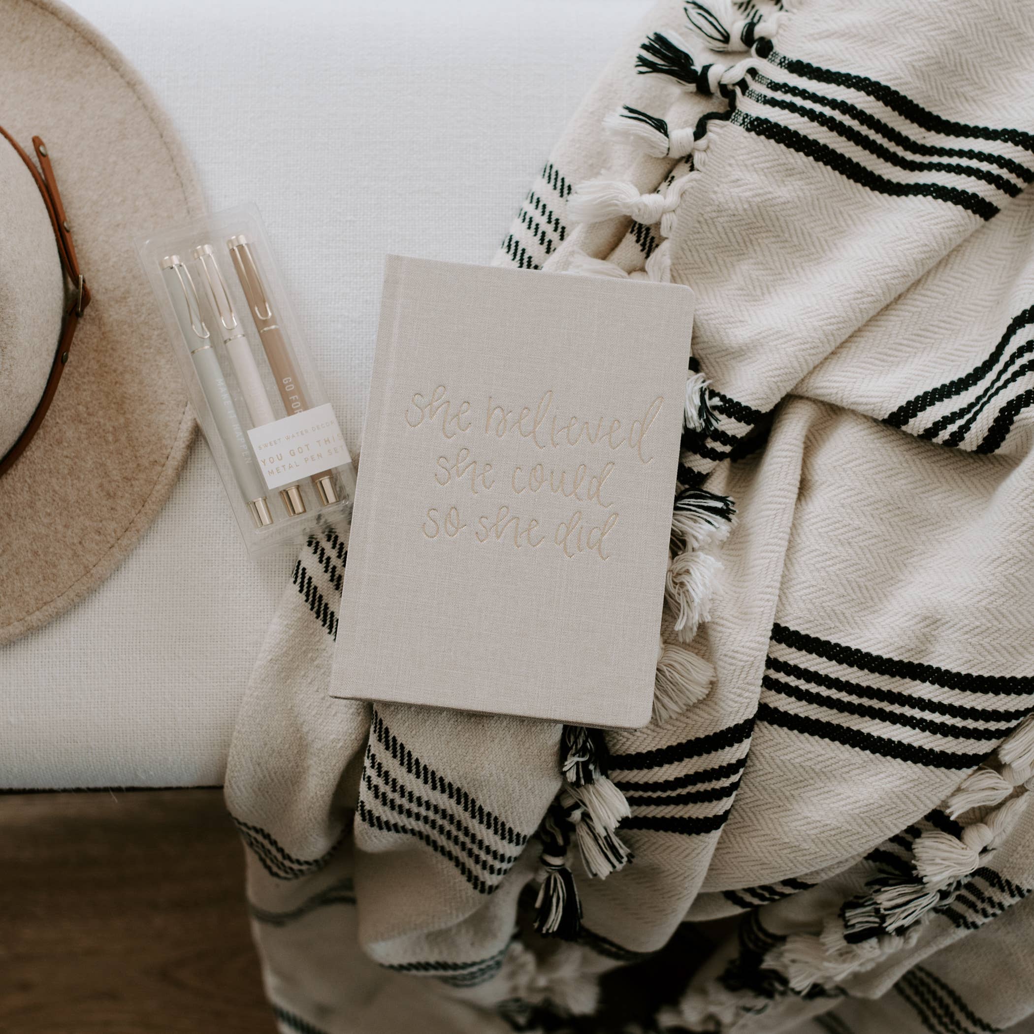 She Believed She Could Fabric Journal-310 Gift-Sweet Water Decor-The Lovely Closet, Women's Fashion Boutique in Alexandria, KY