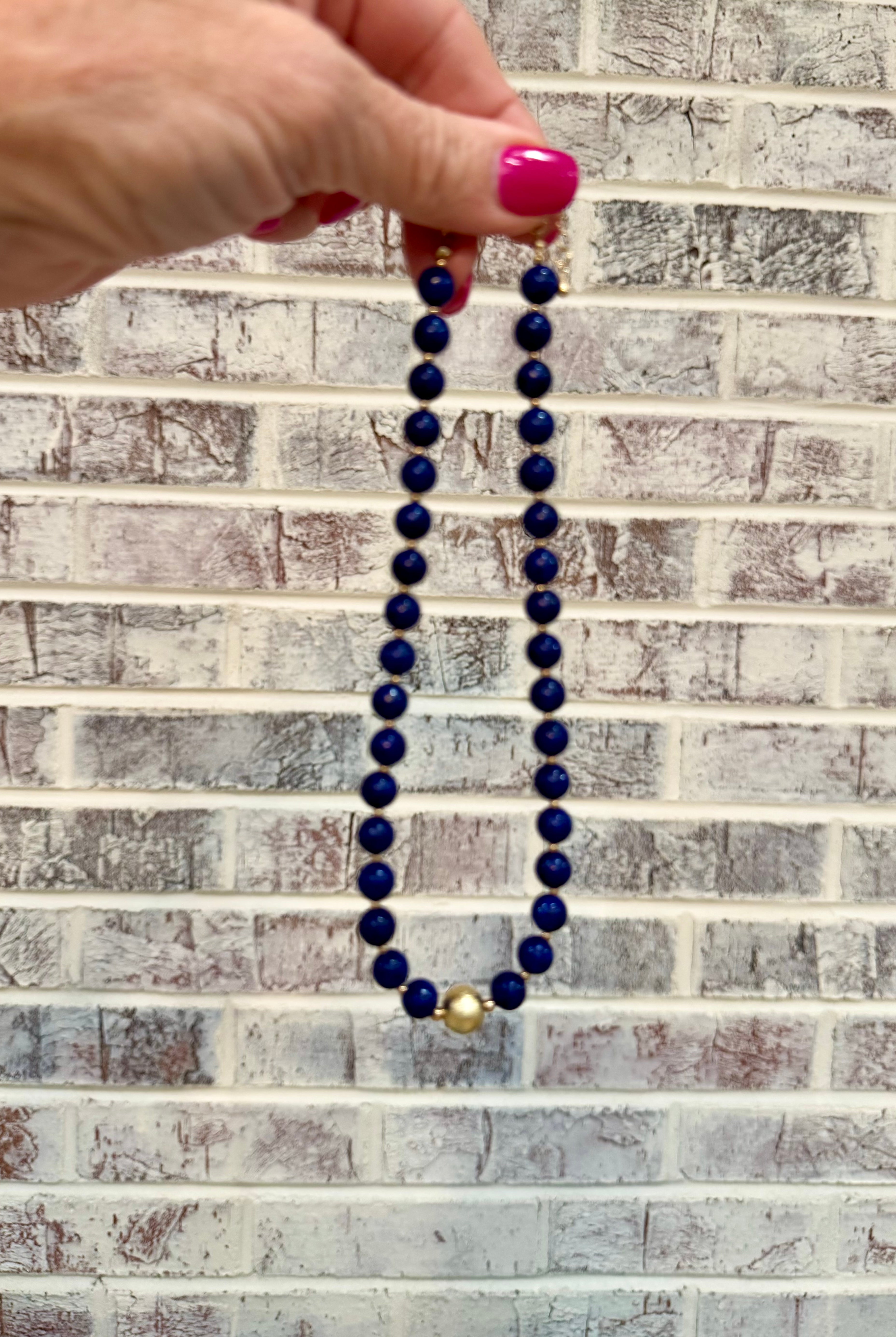 Sapphire Sweetheart Necklace-280 Accessories-Golden Stella-The Lovely Closet, Women's Fashion Boutique in Alexandria, KY