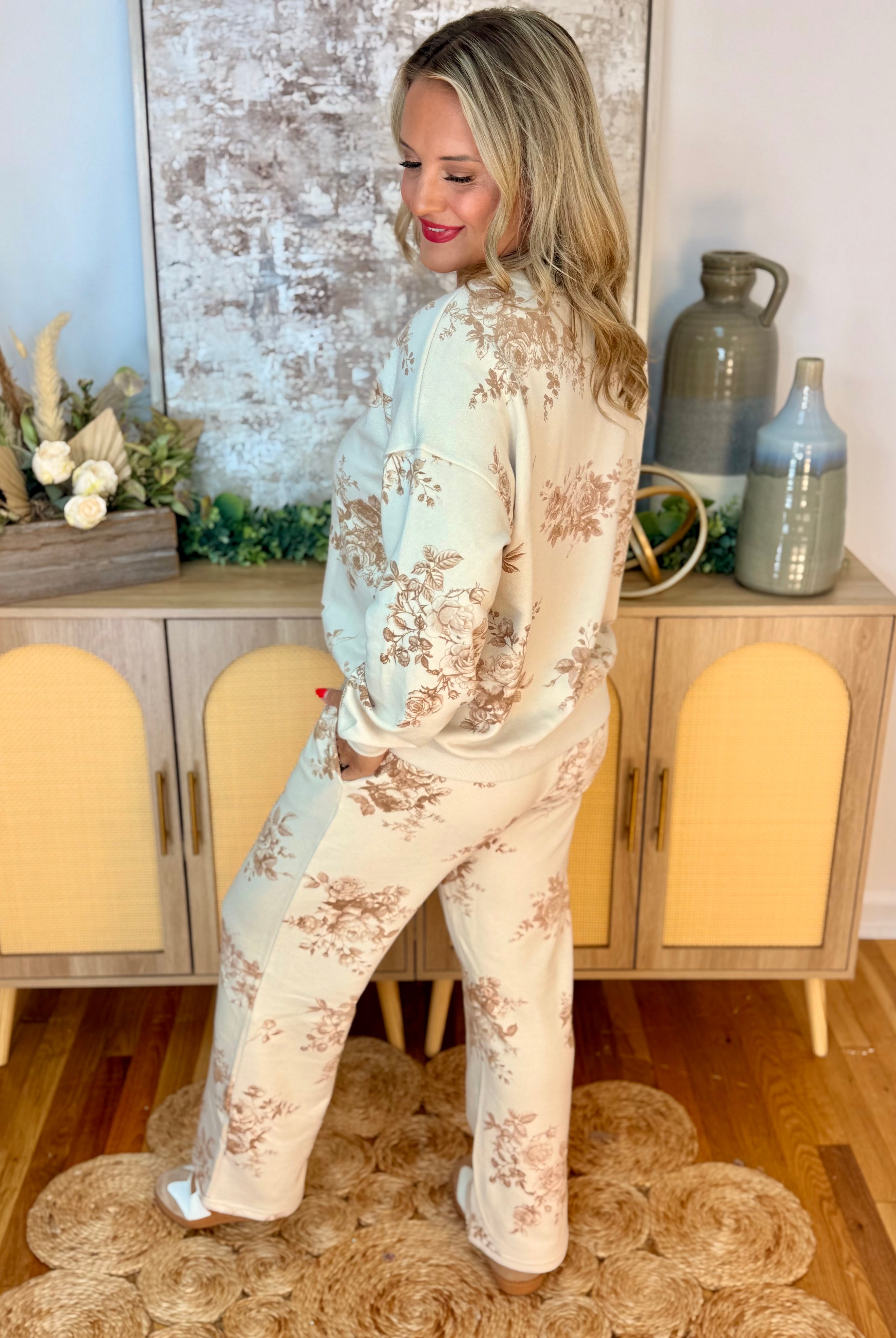 Falling for Floral Wide Leg Pants-190 Rompers/Jumpsuits/Sets-Blu Pepper-The Lovely Closet, Women's Fashion Boutique in Alexandria, KY
