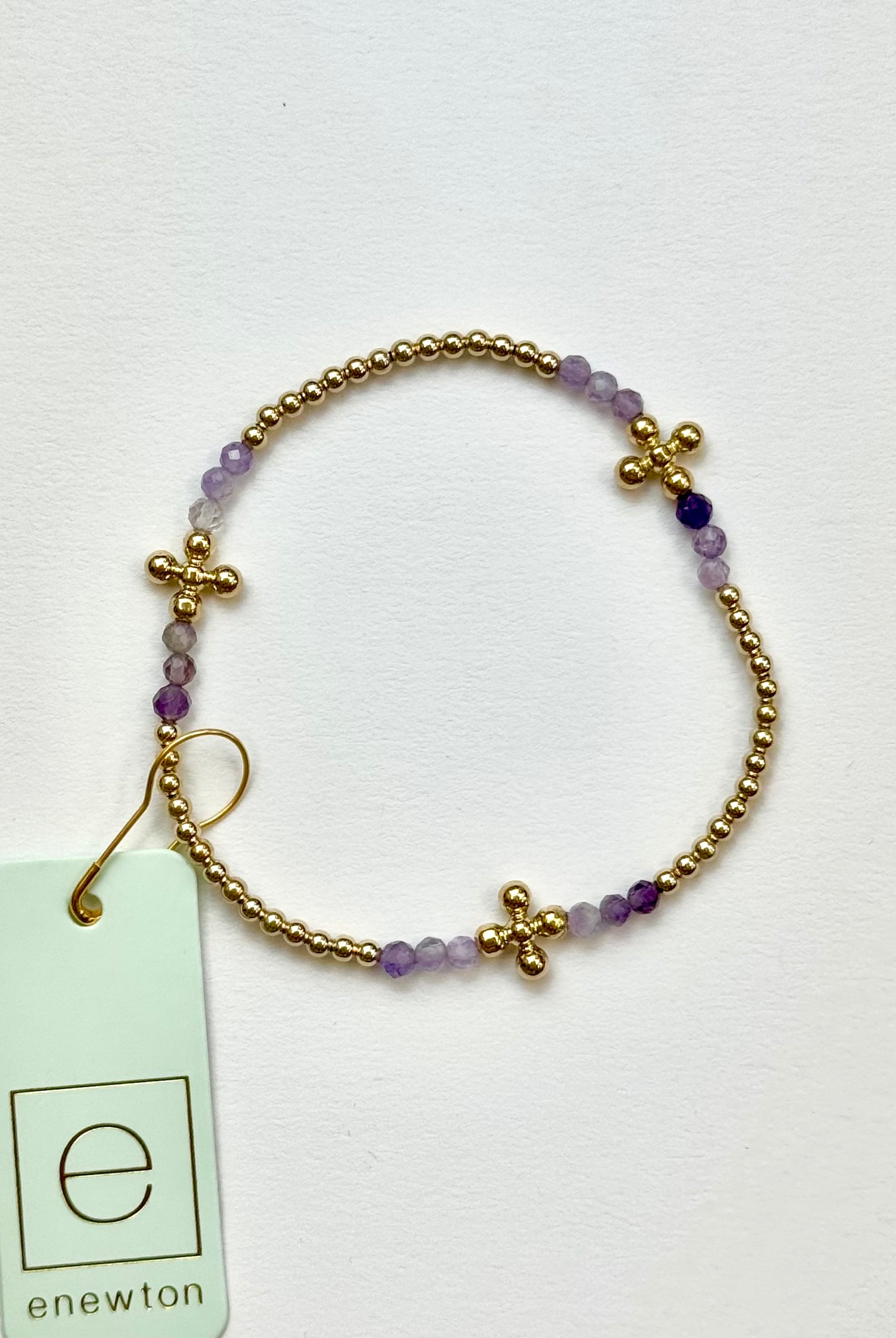 2.5mm Signature Cross Amethyst Bracelet-260 eNewton-eNewton-The Lovely Closet, Women's Fashion Boutique in Alexandria, KY