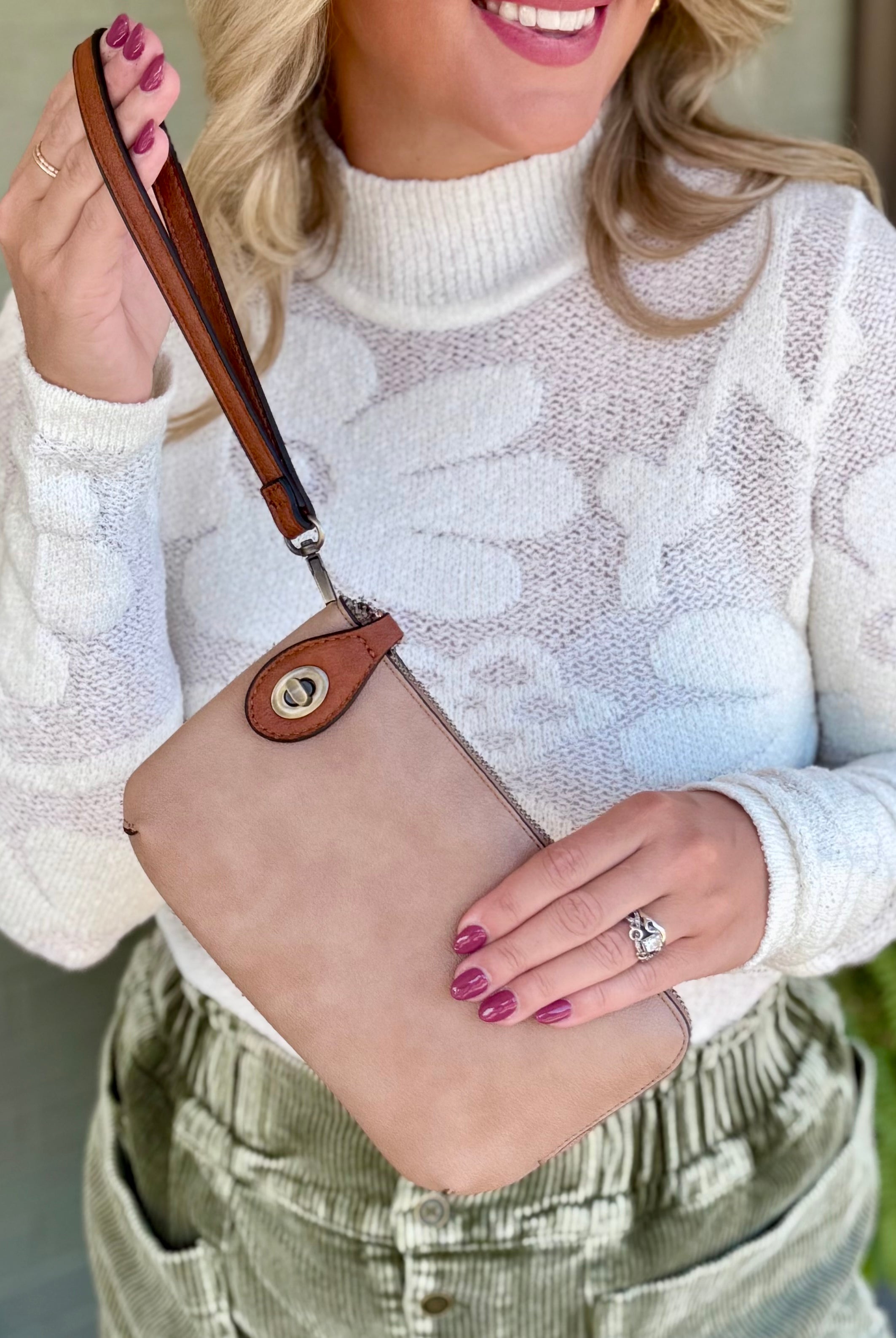 Kendall Crossbody/Wristlet - Tan/Brown-290 Bag/Handbags-Jen & Co.-The Lovely Closet, Women's Fashion Boutique in Alexandria, KY