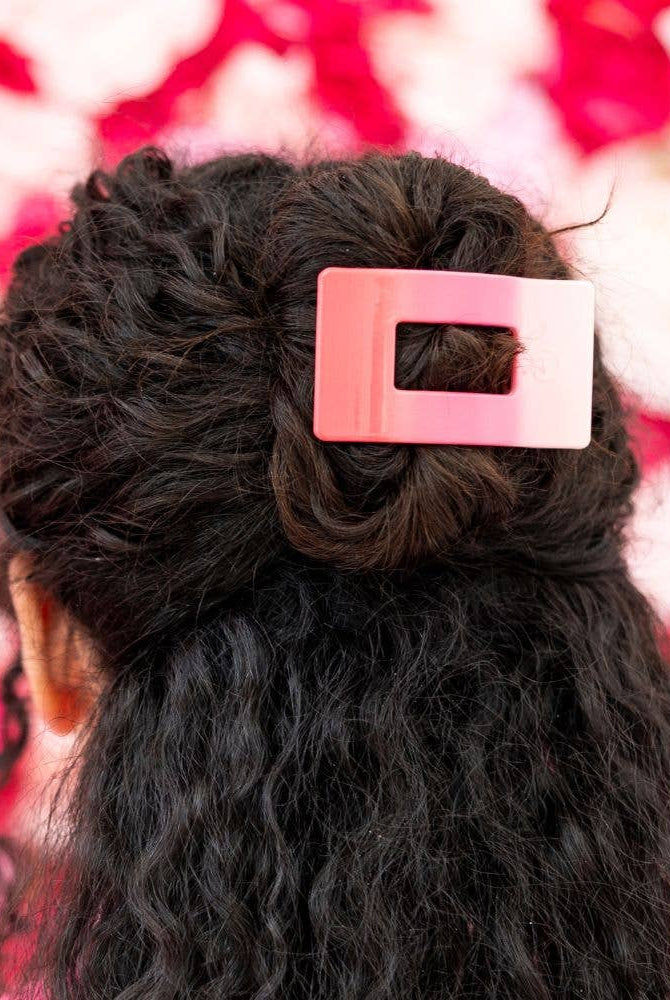 Flat Rectangle Hair Clip | Small | Kiss & Tell-300 Headwear-TELETIES-The Lovely Closet, Women's Fashion Boutique in Alexandria, KY