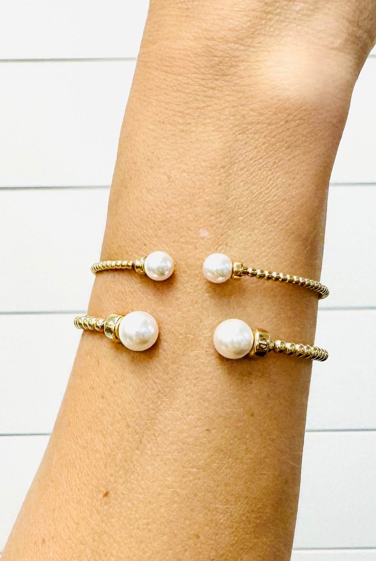 Pearl Classic Gold Cuff-260 eNewton-eNewton-The Lovely Closet, Women's Fashion Boutique in Alexandria, KY