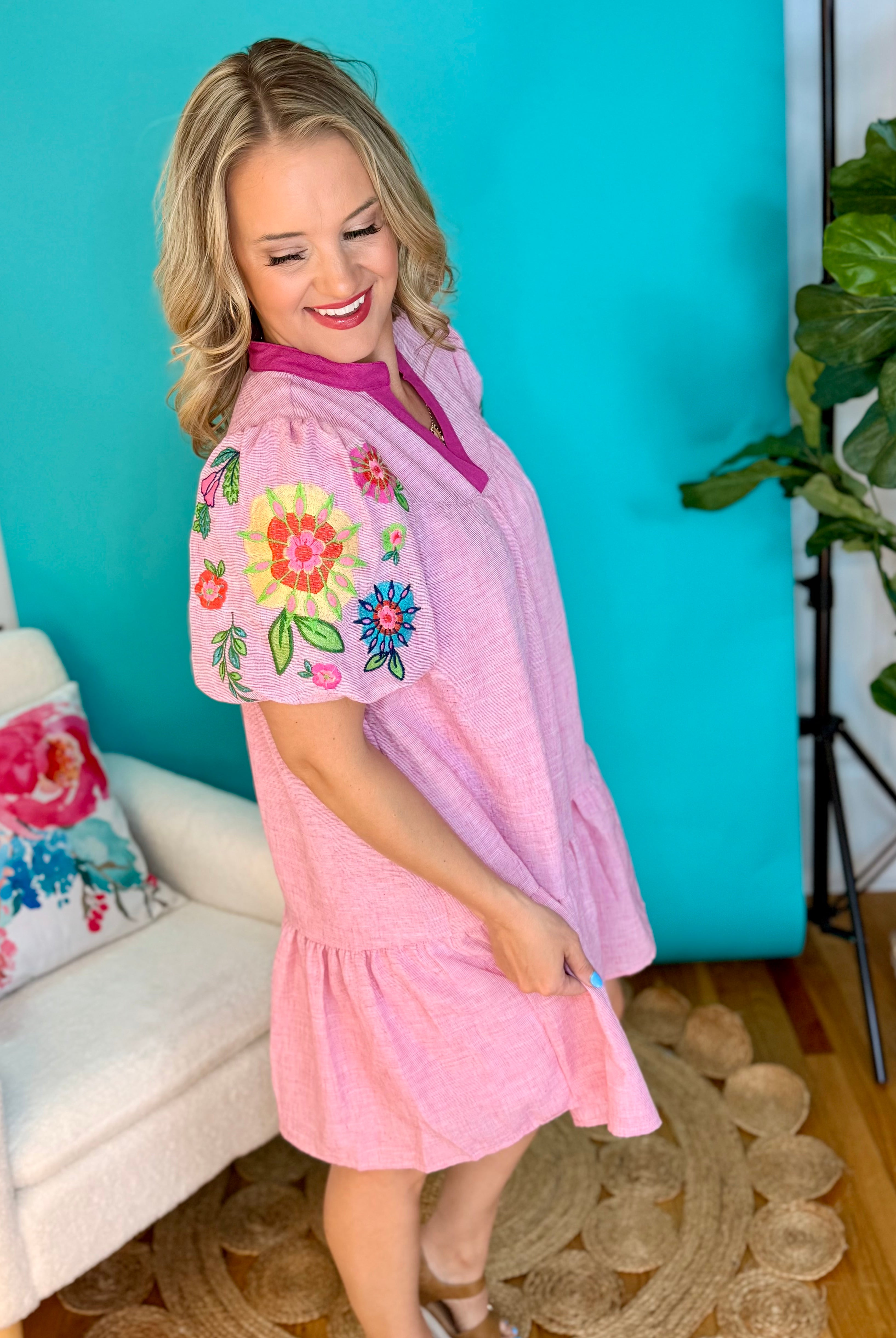 Sweet in Pink Dress-180 Dresses-umgee-The Lovely Closet, Women's Fashion Boutique in Alexandria, KY