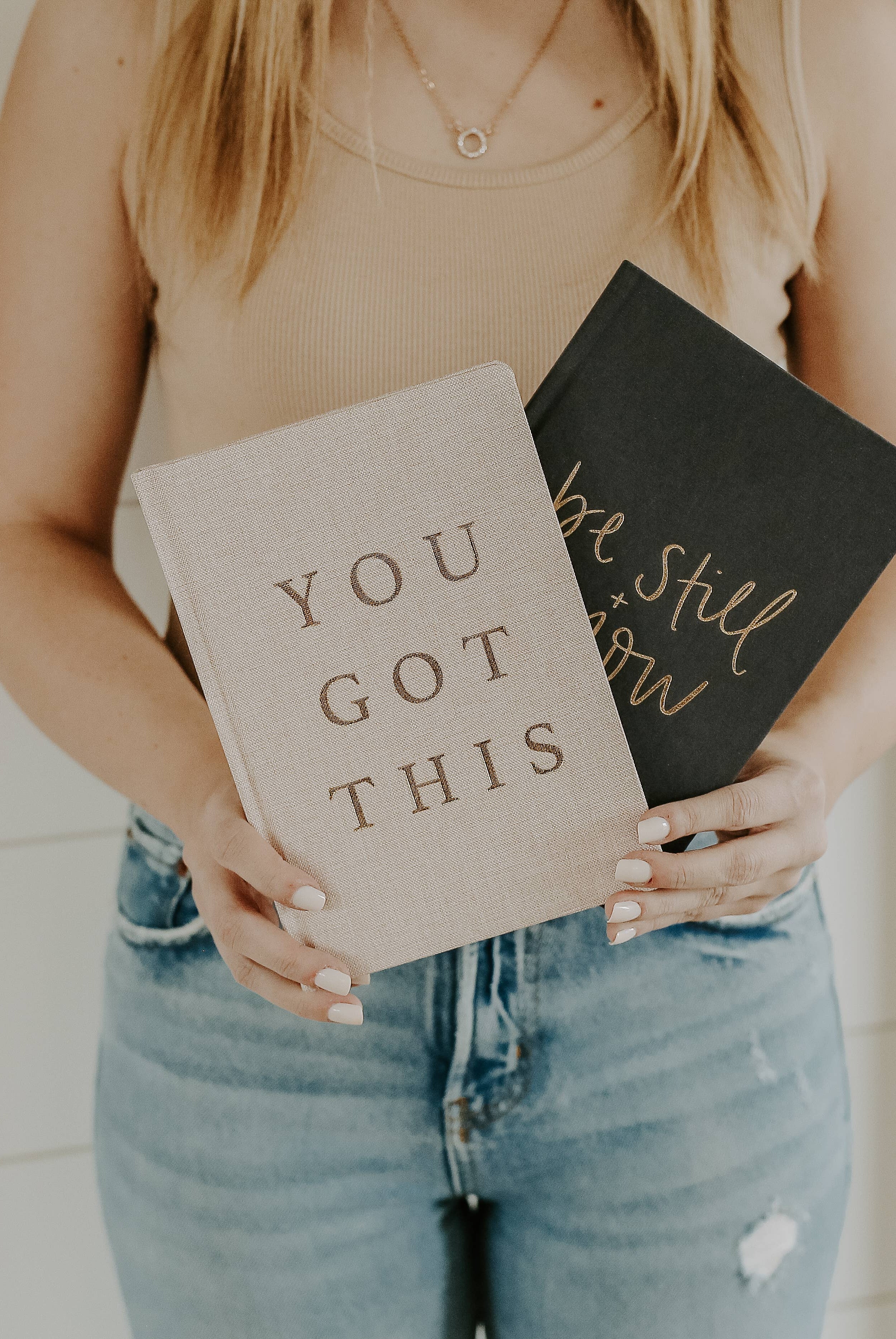 You Got This - Tan and Gold Foil Fabric Journal-310 Gift-Sweet Water Decor-The Lovely Closet, Women's Fashion Boutique in Alexandria, KY