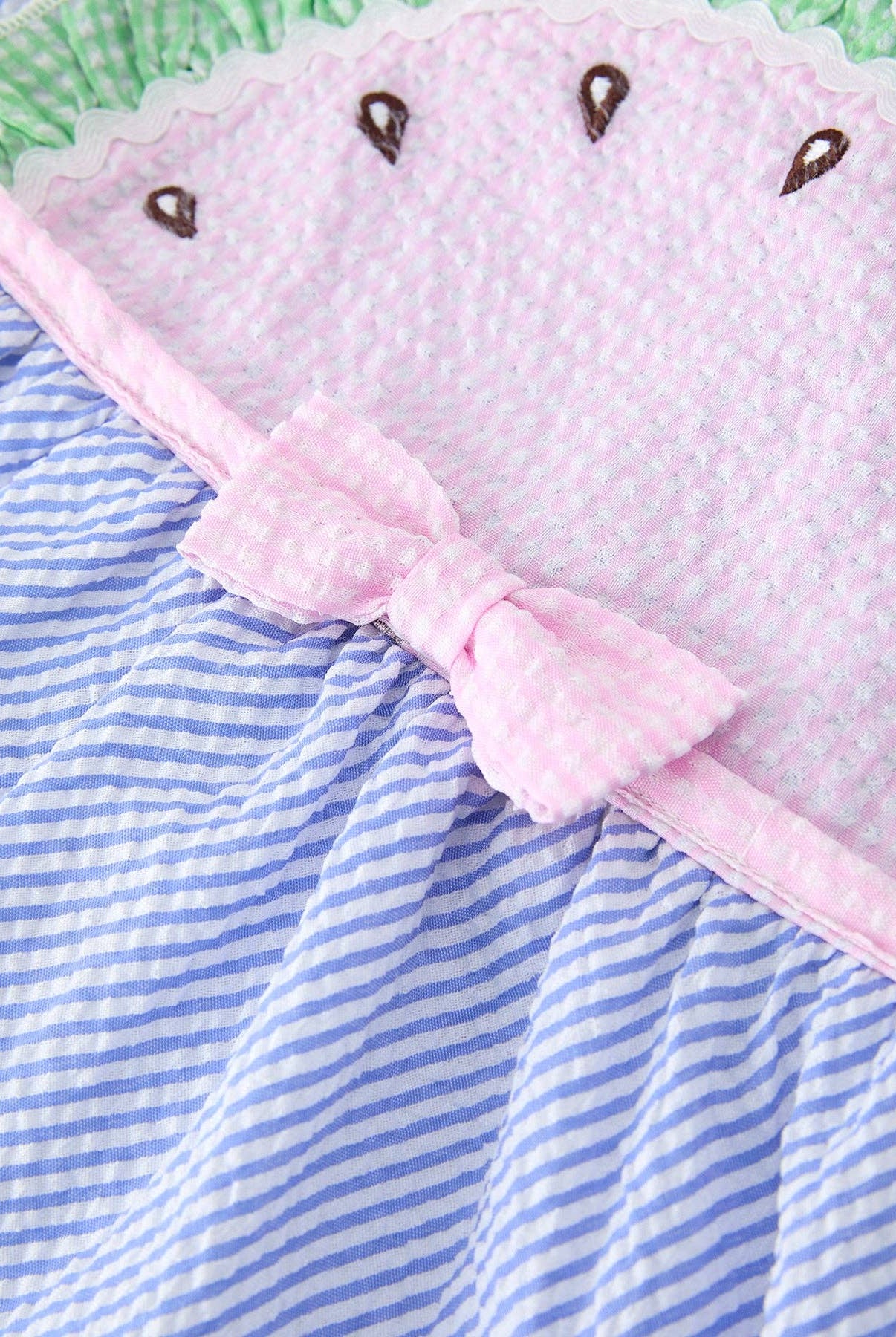Watermelon Striped Girls Dress-360 Carolines Closet-Rylee Faith Designs-The Lovely Closet, Women's Fashion Boutique in Alexandria, KY