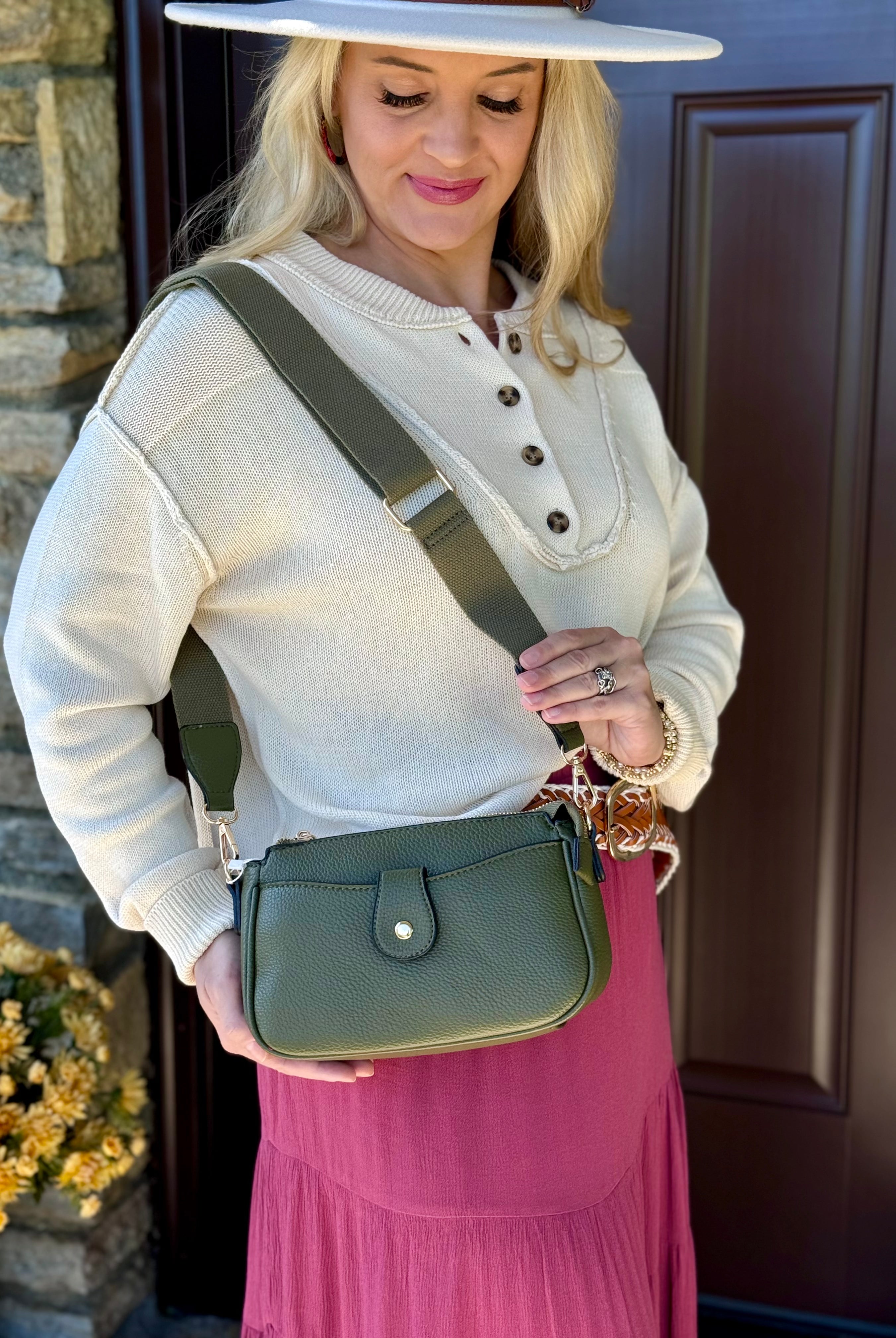 Snap Front Crossbody - Kallie-290 Bag/Handbags-Jen & Co-The Lovely Closet, Women's Fashion Boutique in Alexandria, KY