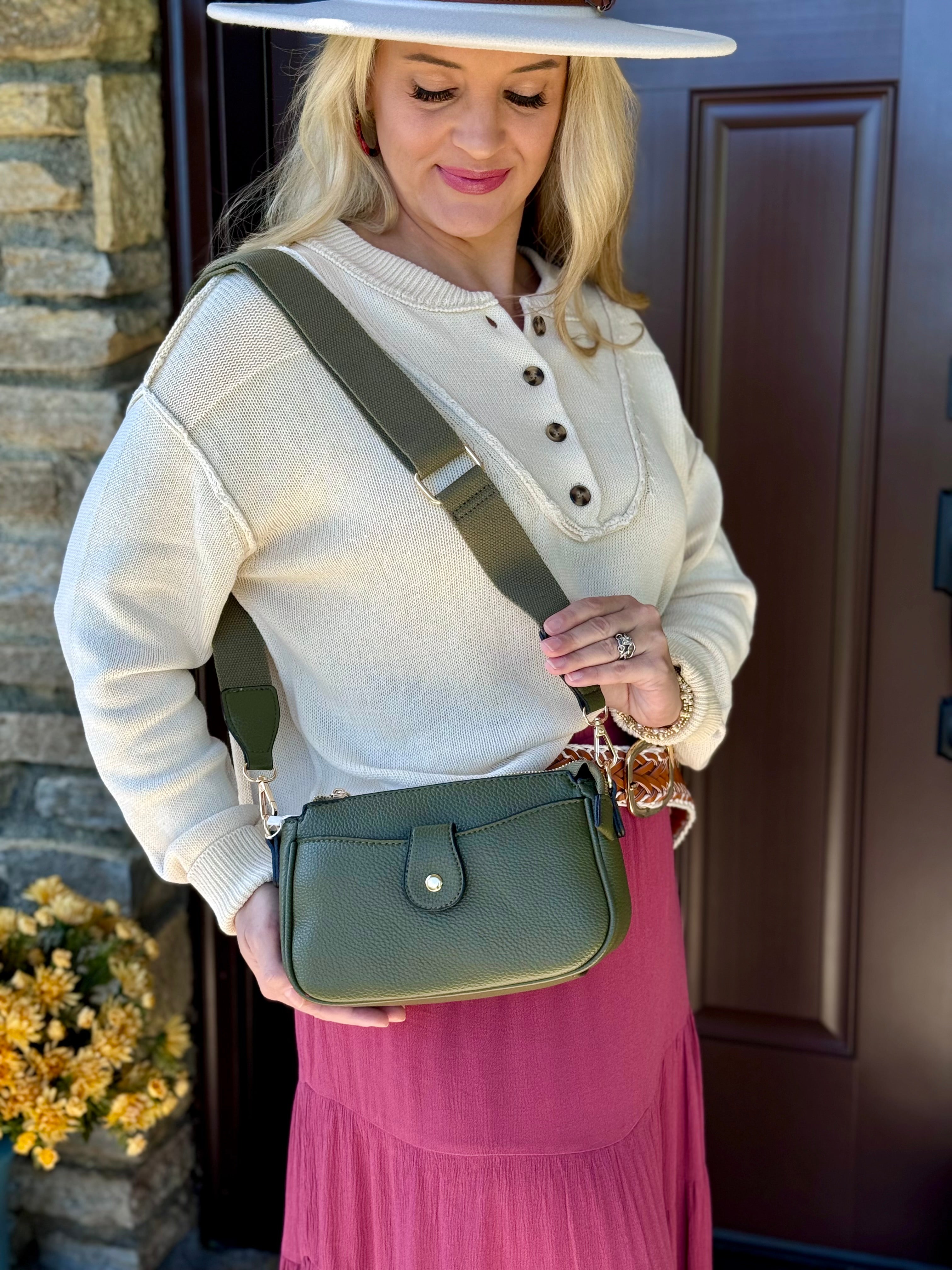 Snap Front Crossbody - Kallie-290 Bag/Handbags-Jen & Co-The Lovely Closet, Women's Fashion Boutique in Alexandria, KY