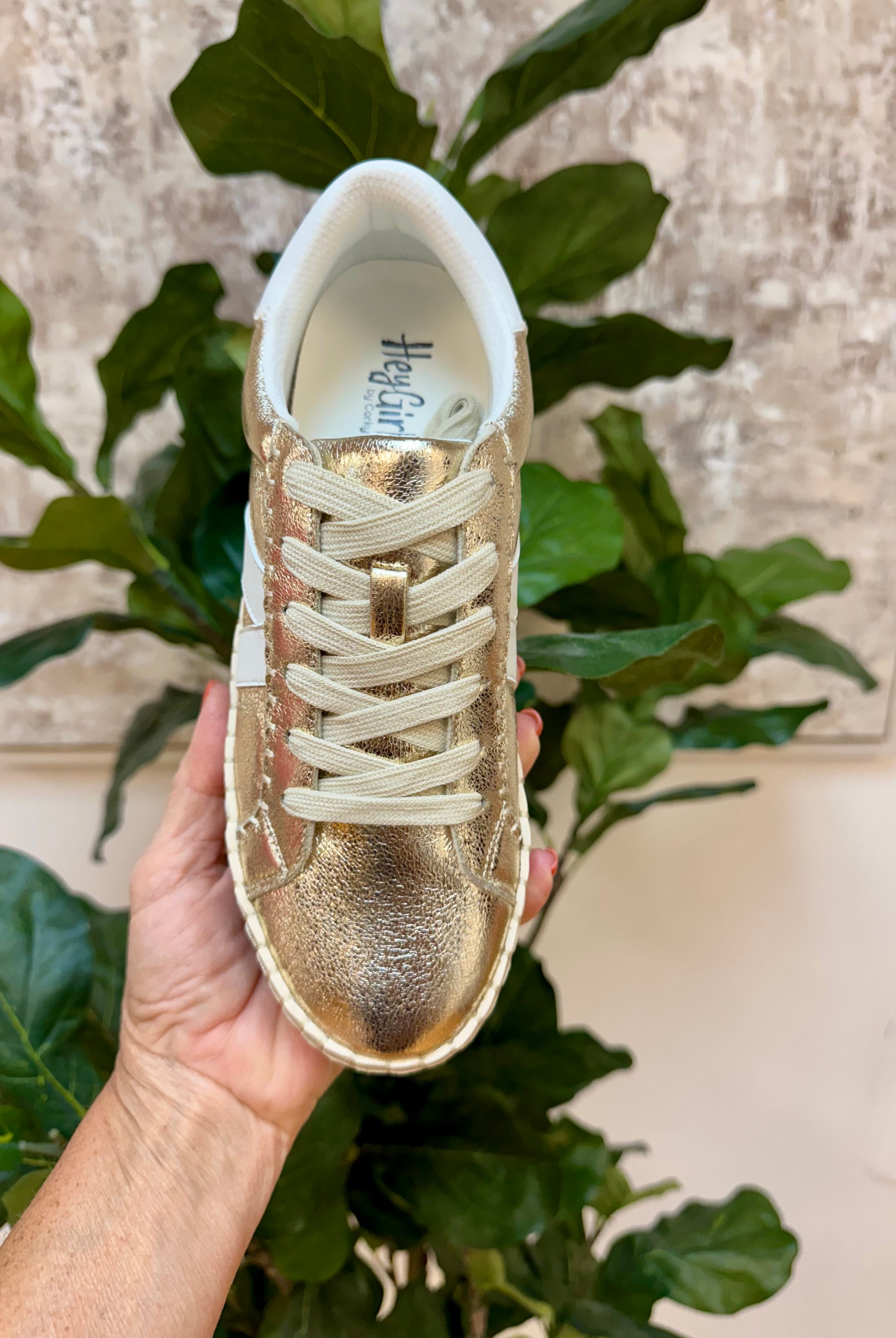 Corkys Friend Zone - Gold Crinkle Metallic-270 Shoes-Corkys-The Lovely Closet, Women's Fashion Boutique in Alexandria, KY