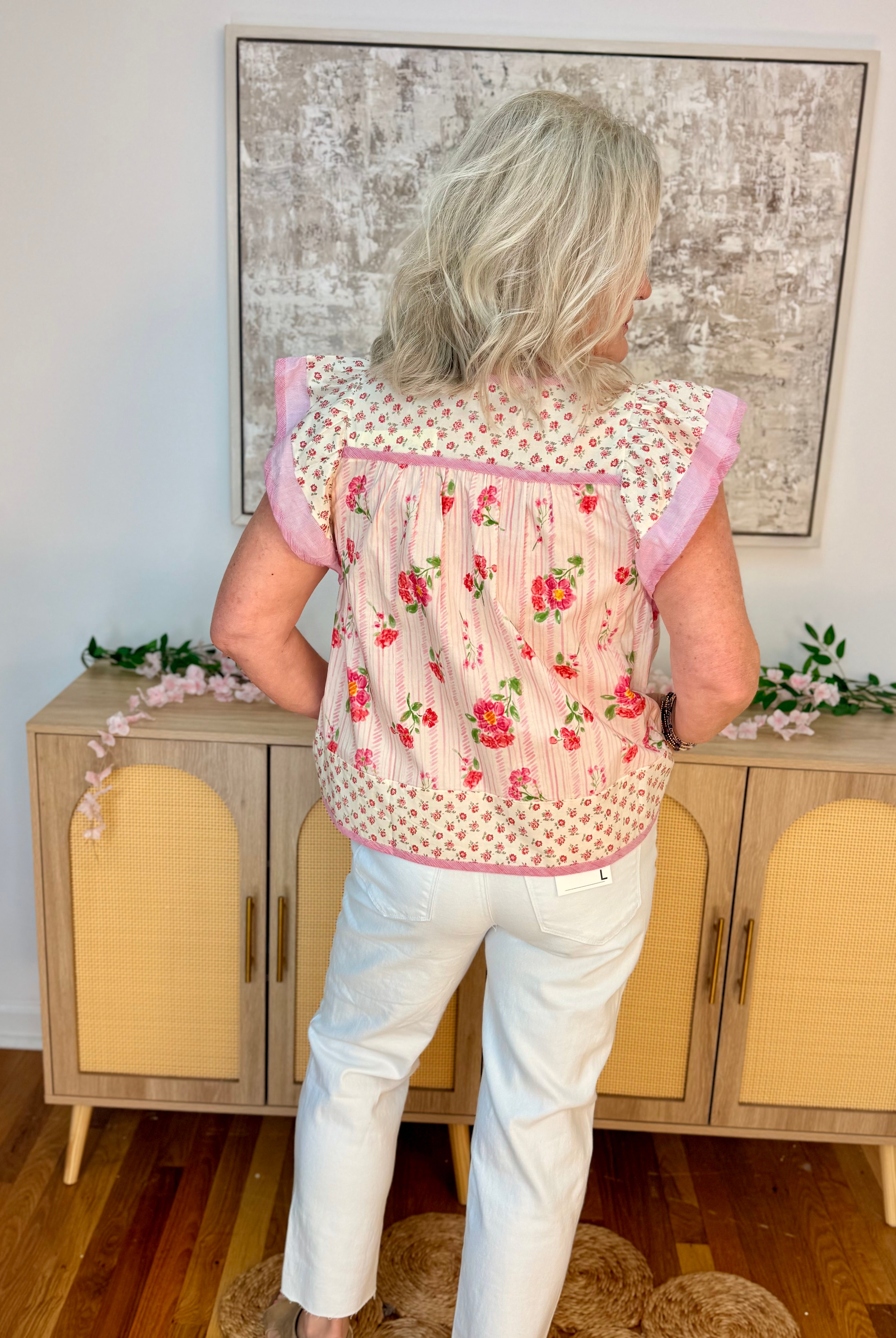 Spring Celebration Blouse-100 Short Sleeve Tops-Doe and Rae-The Lovely Closet, Women's Fashion Boutique in Alexandria, KY