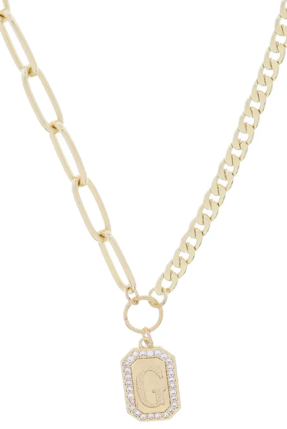 Initial Plate Necklace-250 Jewelry-Jane Marie-The Lovely Closet, Women's Fashion Boutique in Alexandria, KY