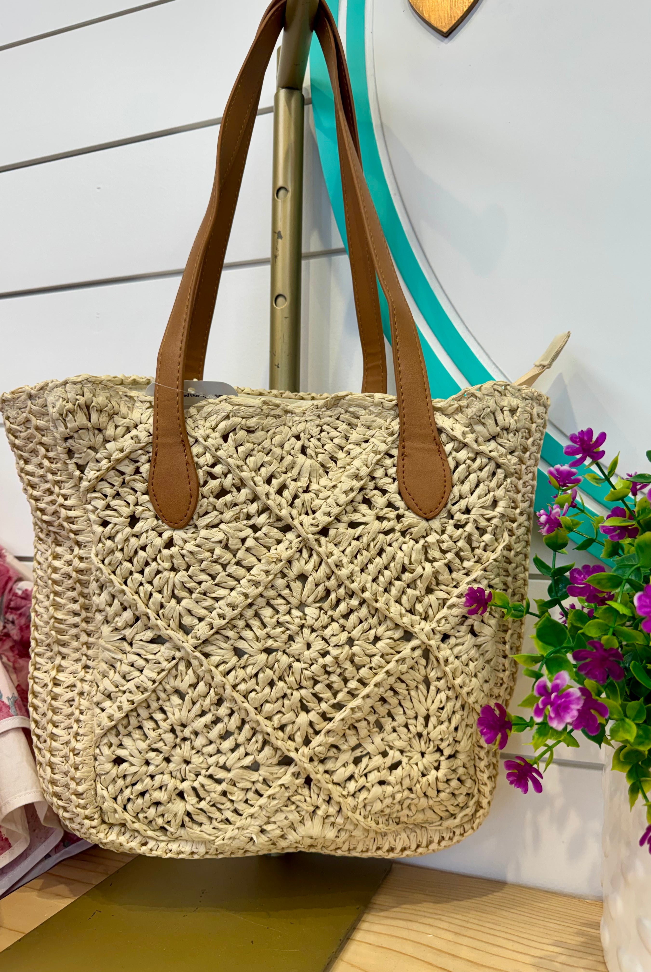 Straw Tote VMD-280 Accessories-judson-The Lovely Closet, Women's Fashion Boutique in Alexandria, KY