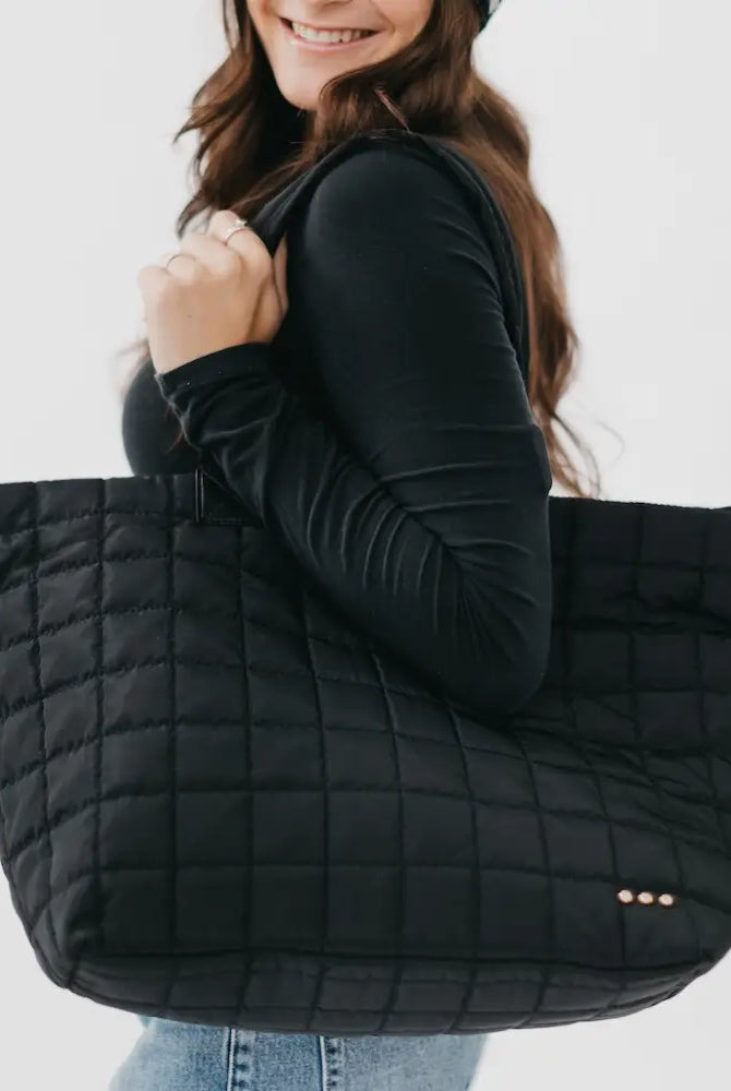*Pre-Order* Day Dreamer Quilted Tote Bag-290 Bag/Handbags-Pretty Simple-The Lovely Closet, Women's Fashion Boutique in Alexandria, KY