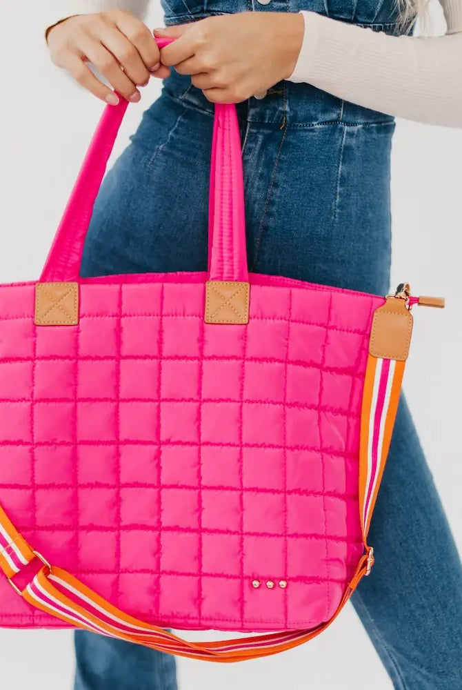 *Pre-Order* Day Dreamer Quilted Tote Bag-290 Bag/Handbags-Pretty Simple-The Lovely Closet, Women's Fashion Boutique in Alexandria, KY