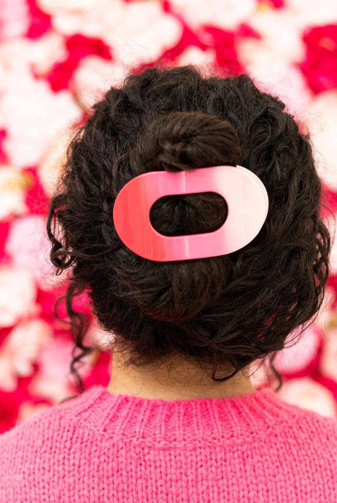 Flat Round Hair Clip | Large | Kiss & Tell-300 Headwear-TELETIES-The Lovely Closet, Women's Fashion Boutique in Alexandria, KY