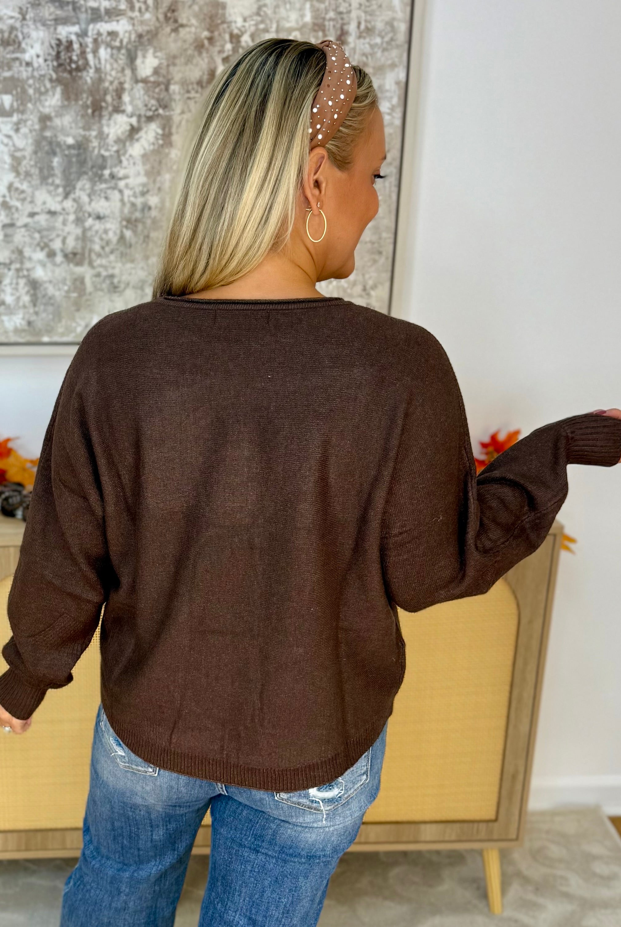 Fall in Love Sweater - Brown-140 Sweaters-zenana-The Lovely Closet, Women's Fashion Boutique in Alexandria, KY