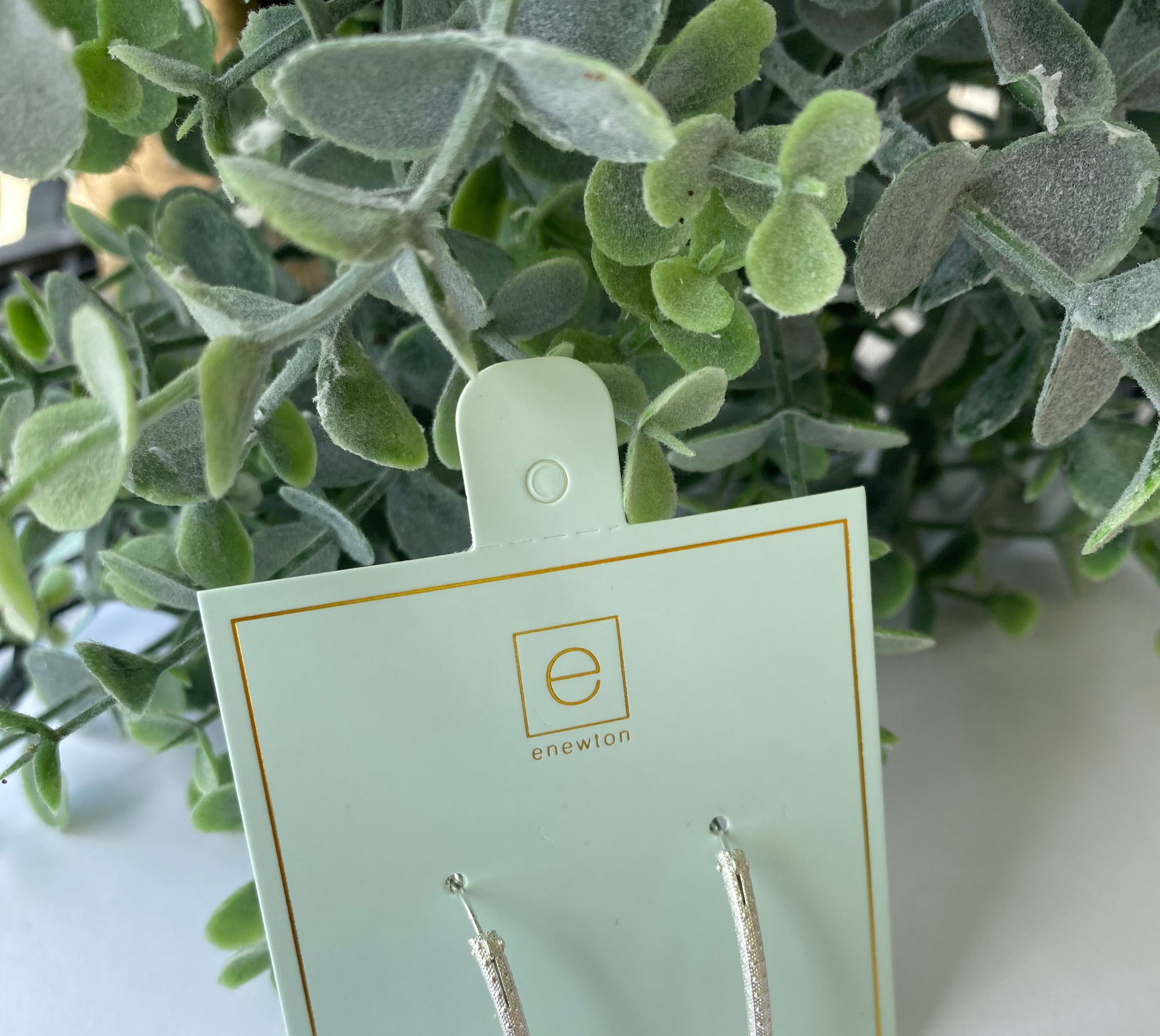 Oval Sterling 1" Hoop Textured Earring-260 eNewton-enewton-The Lovely Closet, Women's Fashion Boutique in Alexandria, KY
