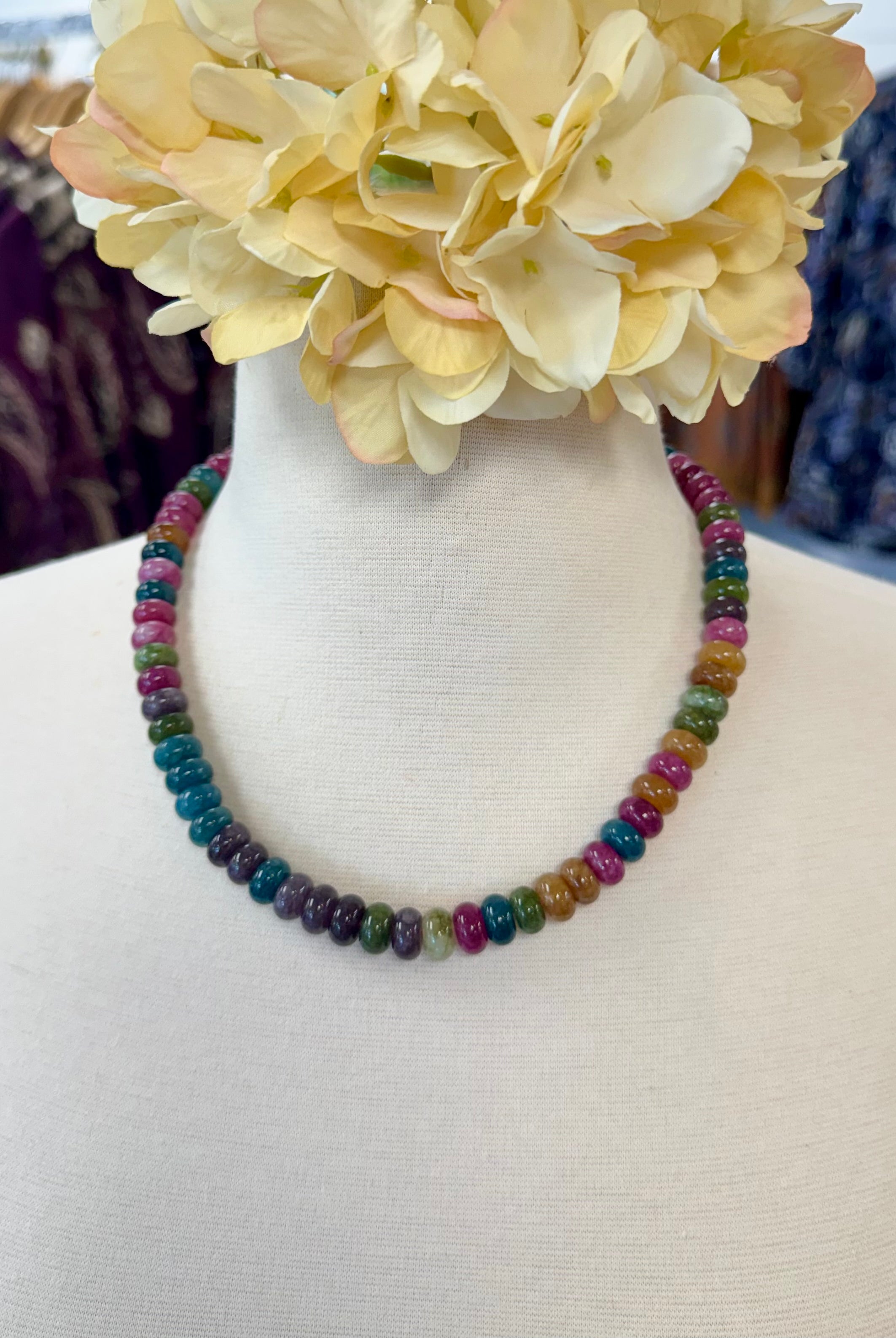 Spiced Plum Glass Candy Bead Necklace-280 Accessories-Golden Stella-The Lovely Closet, Women's Fashion Boutique in Alexandria, KY