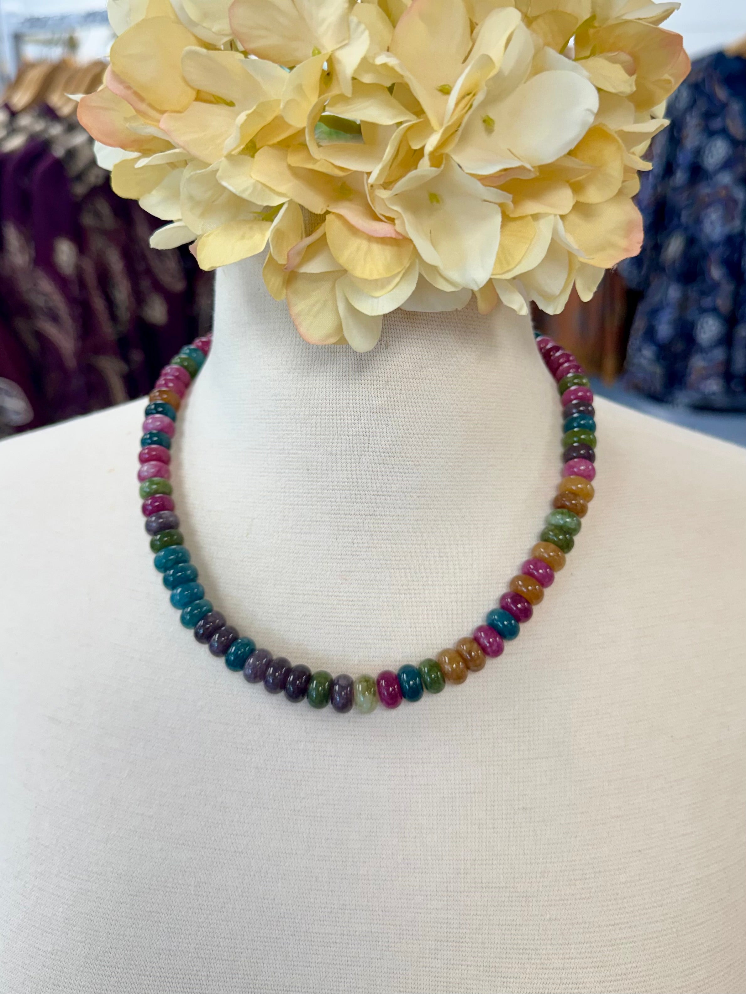 Spiced Plum Glass Candy Bead Necklace-280 Accessories-Golden Stella-The Lovely Closet, Women's Fashion Boutique in Alexandria, KY