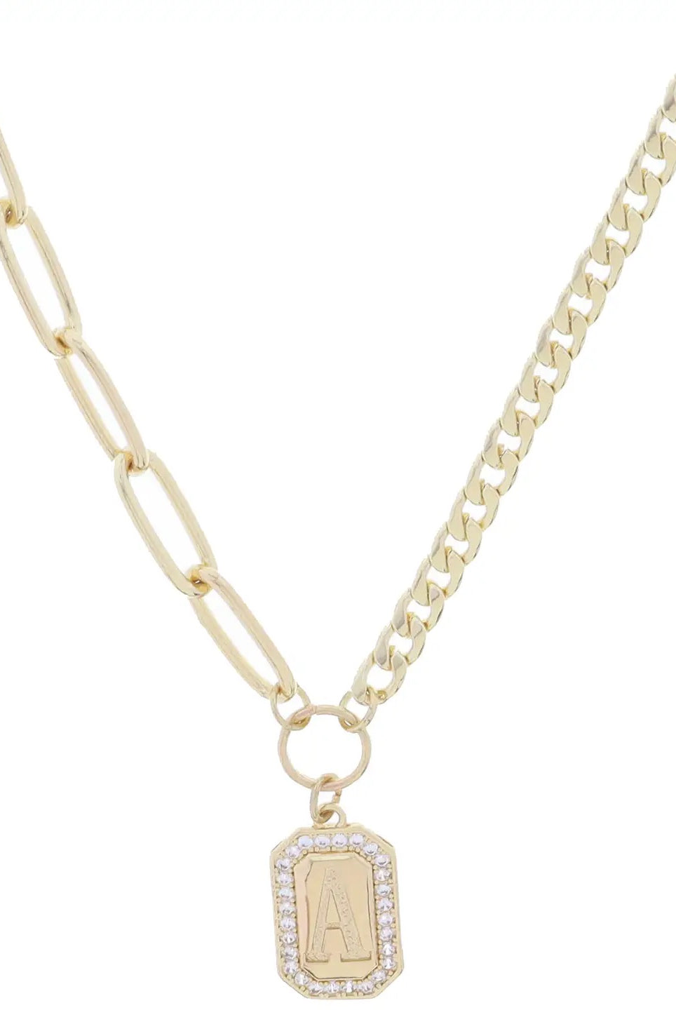 Initial Plate Necklace-250 Jewelry-Jane Marie-The Lovely Closet, Women's Fashion Boutique in Alexandria, KY