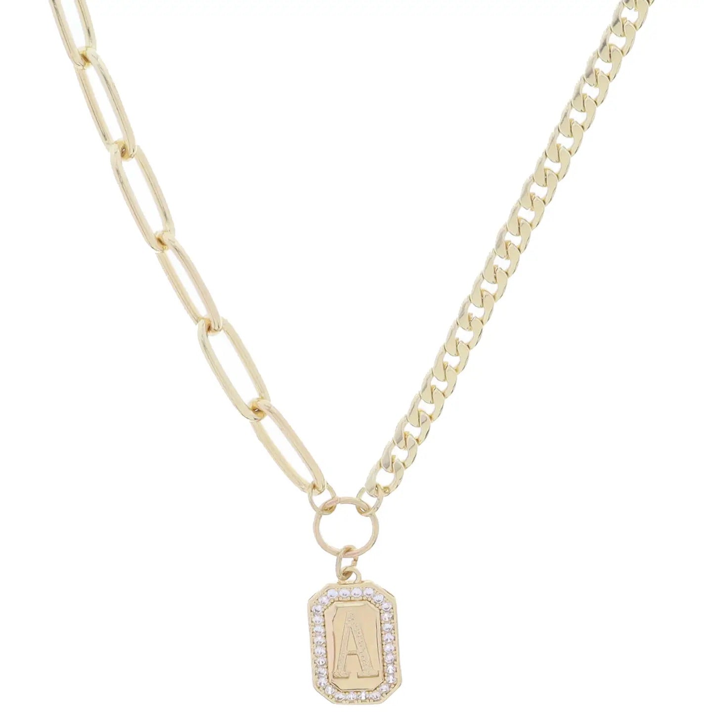 Initial Plate Necklace-250 Jewelry-Jane Marie-The Lovely Closet, Women's Fashion Boutique in Alexandria, KY