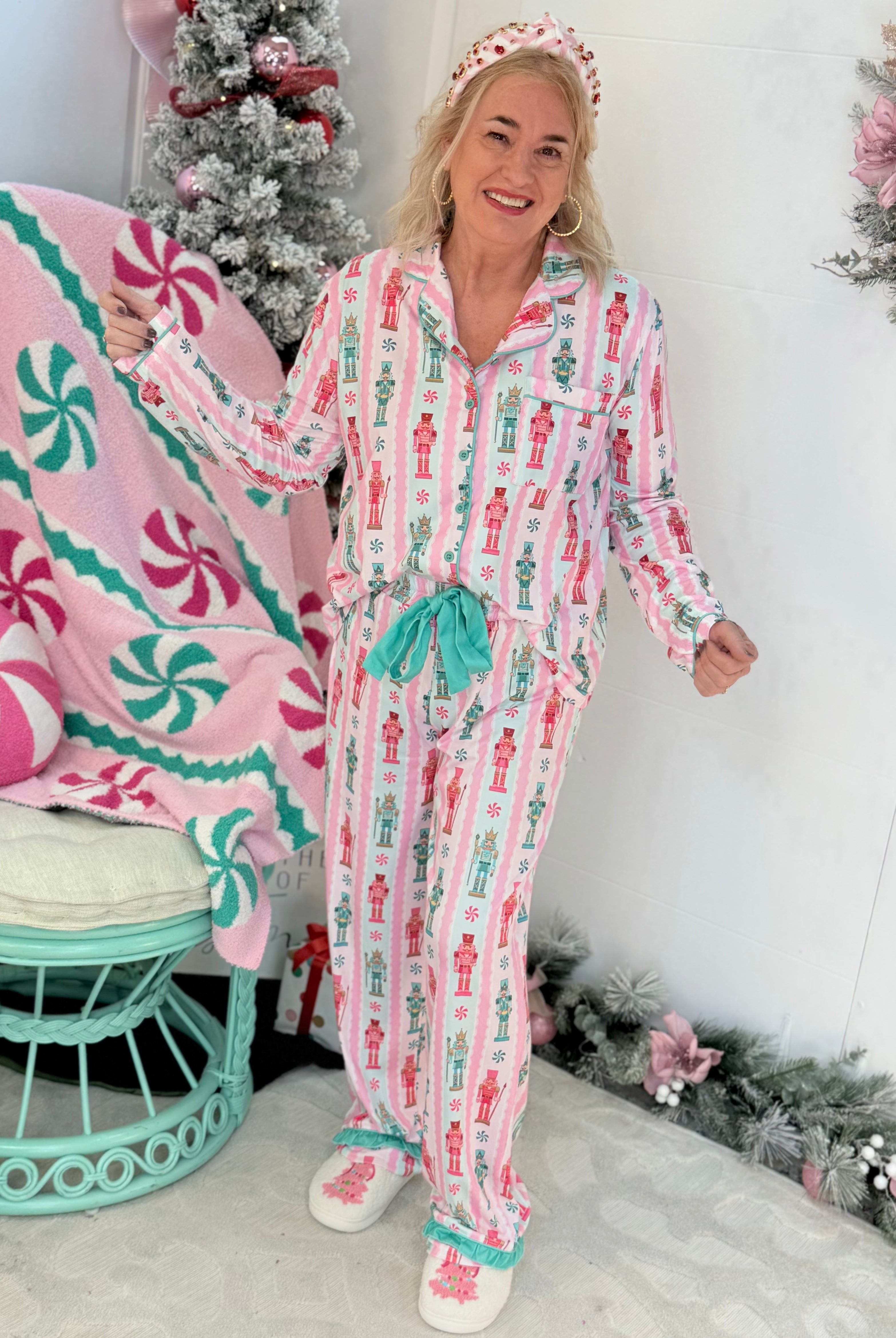 PINK-mas PJ Set - Nutcracker Magic Ruffle-350 Holiday-Jess Lea-The Lovely Closet, Women's Fashion Boutique in Alexandria, KY